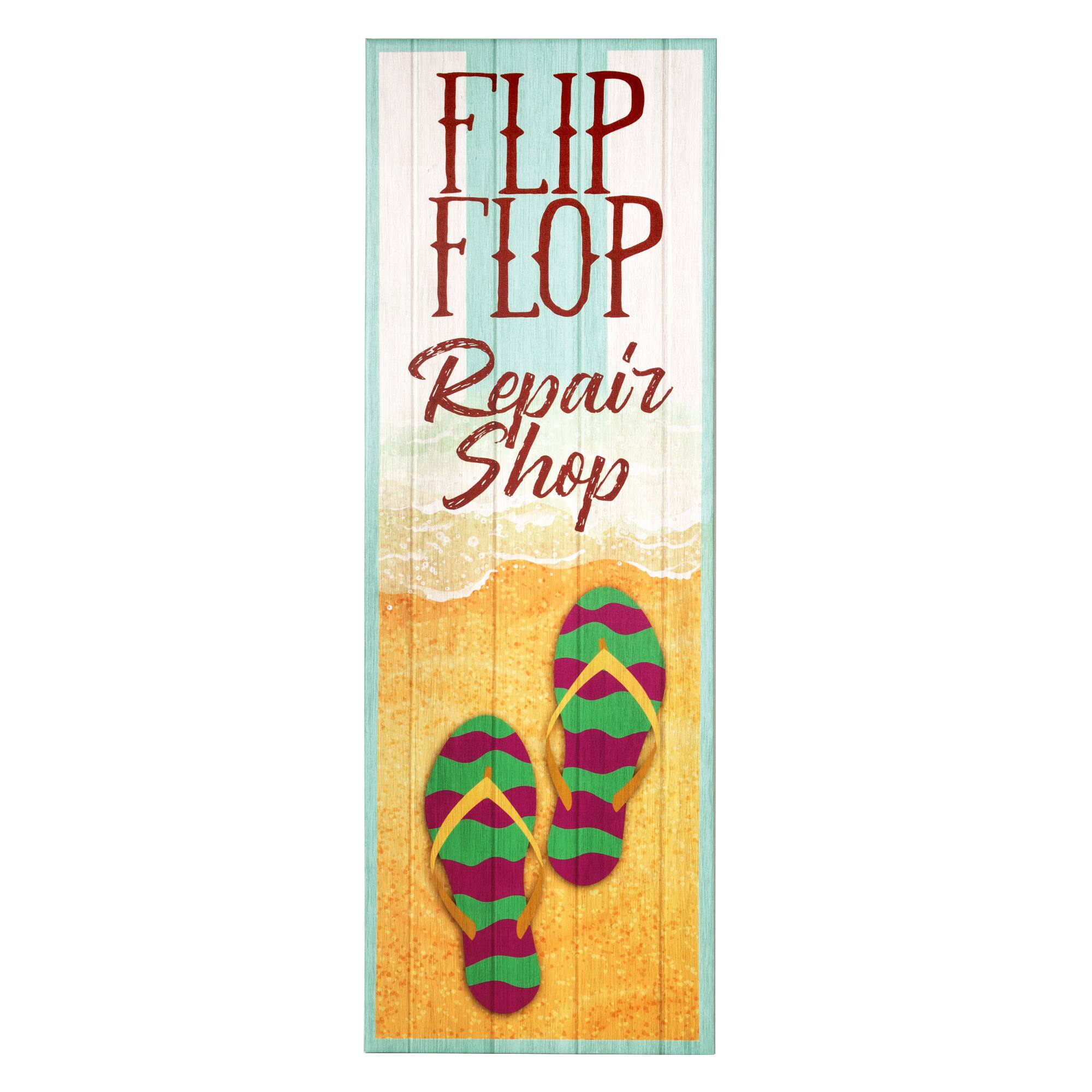 Flip Flop Repair Shop Outdoor Canvas Art Print - 16"x48"