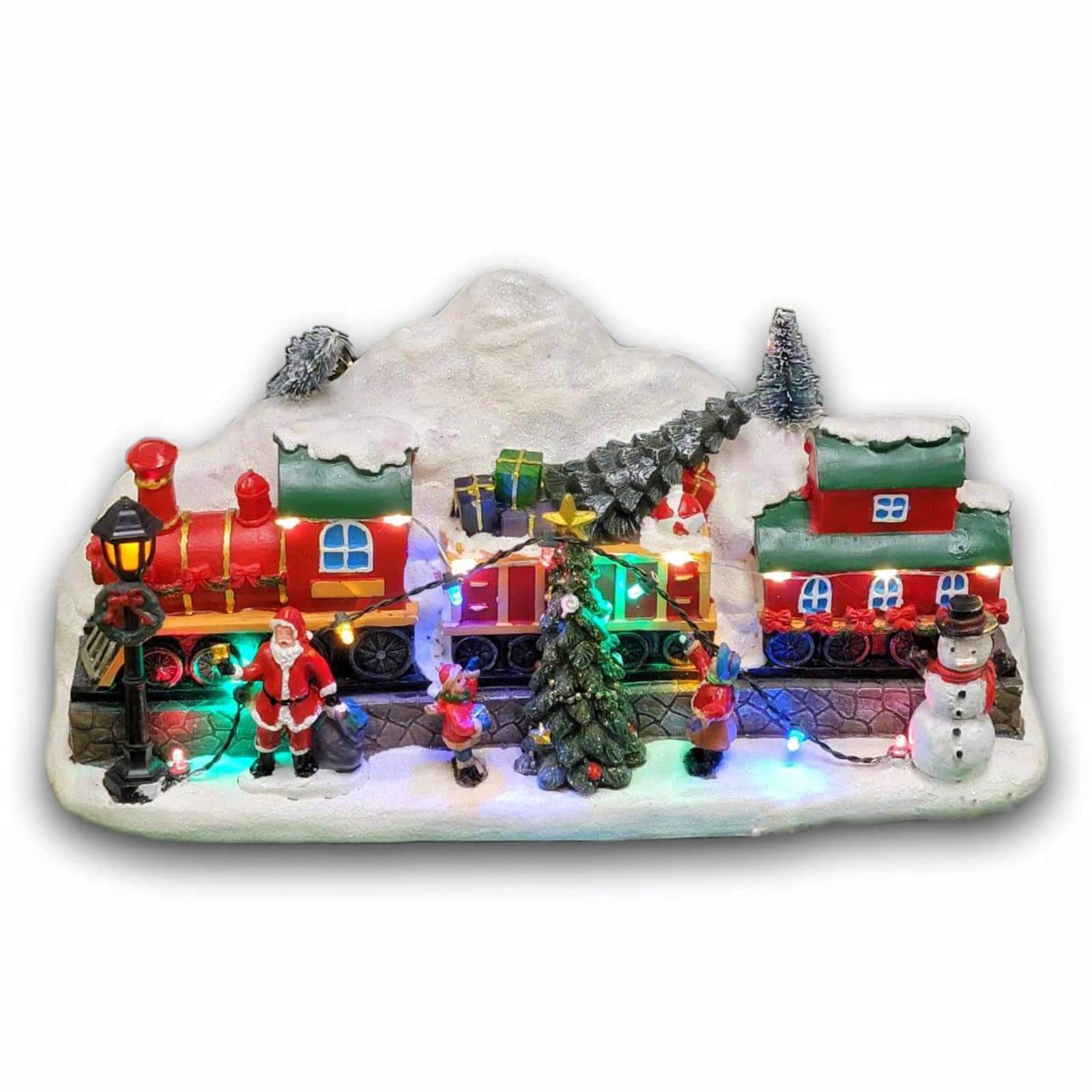 Wizardi 12" Christmas Village Train Tabletop Decoration