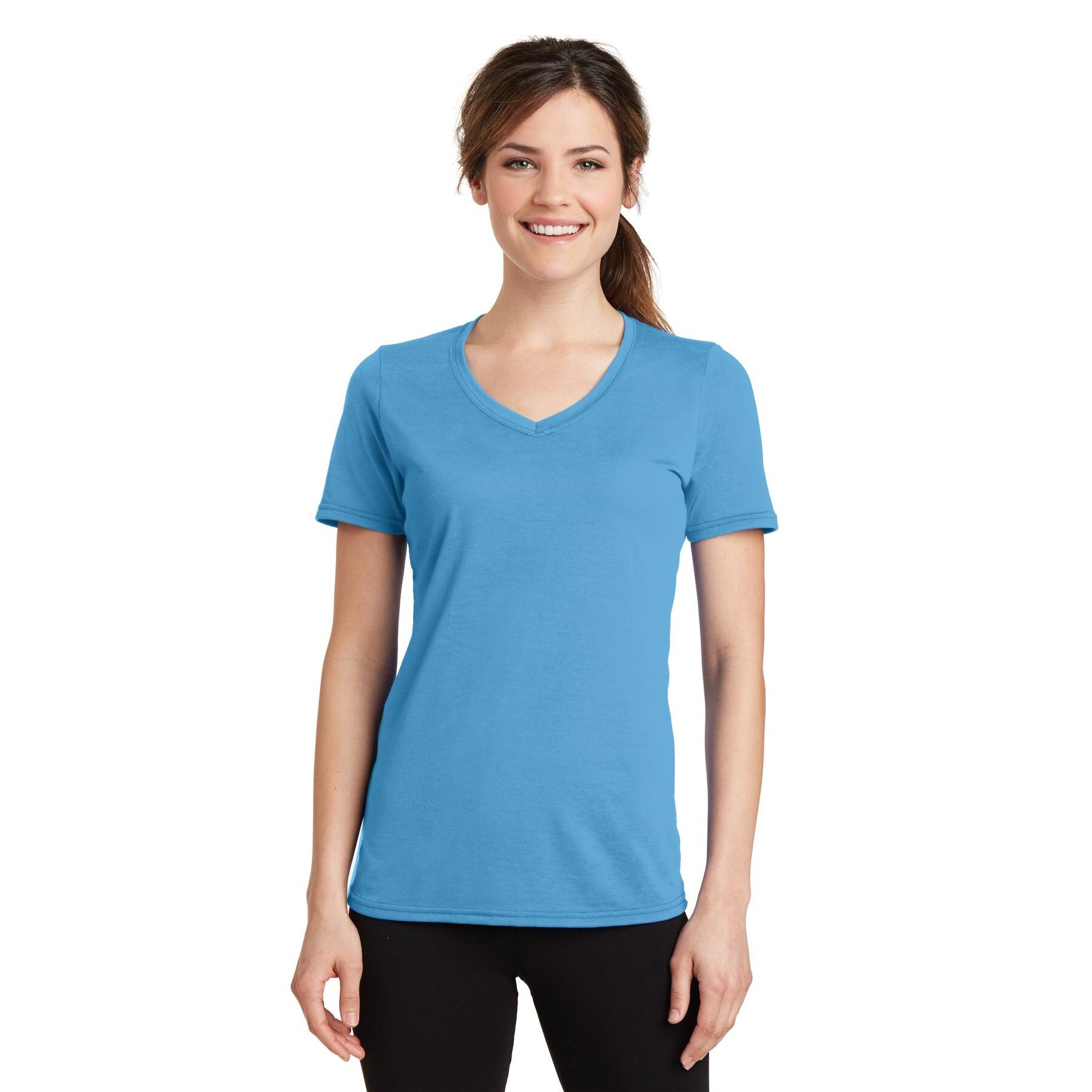 Port &#x26; Company&#xAE; Colors Ladies Performance Blend V-Neck T-Shirt
