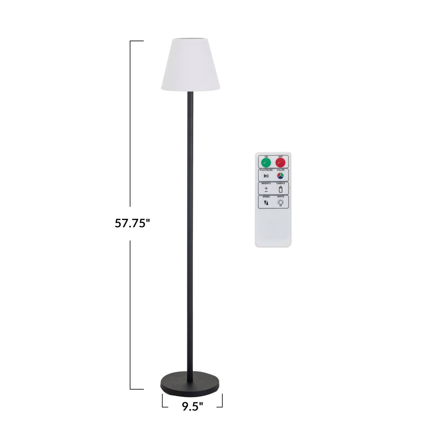 Hello Honey&#xAE; 57.75&#x22; Black Touch Sensor Metal Solar Floor Lamp