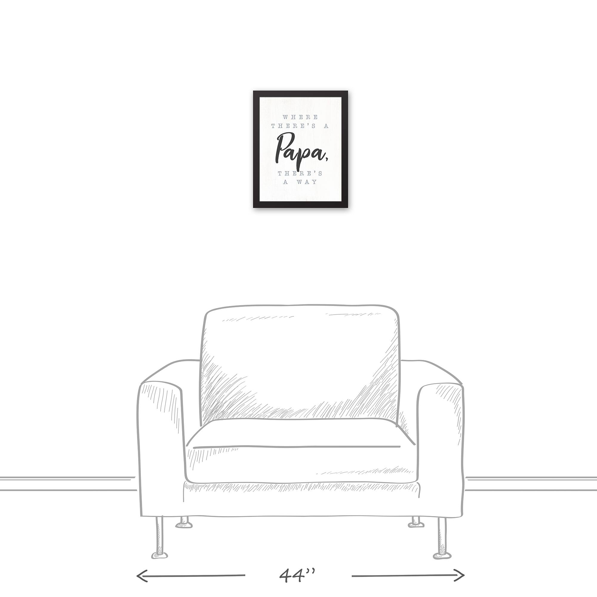 Papa Way Black Framed Canvas