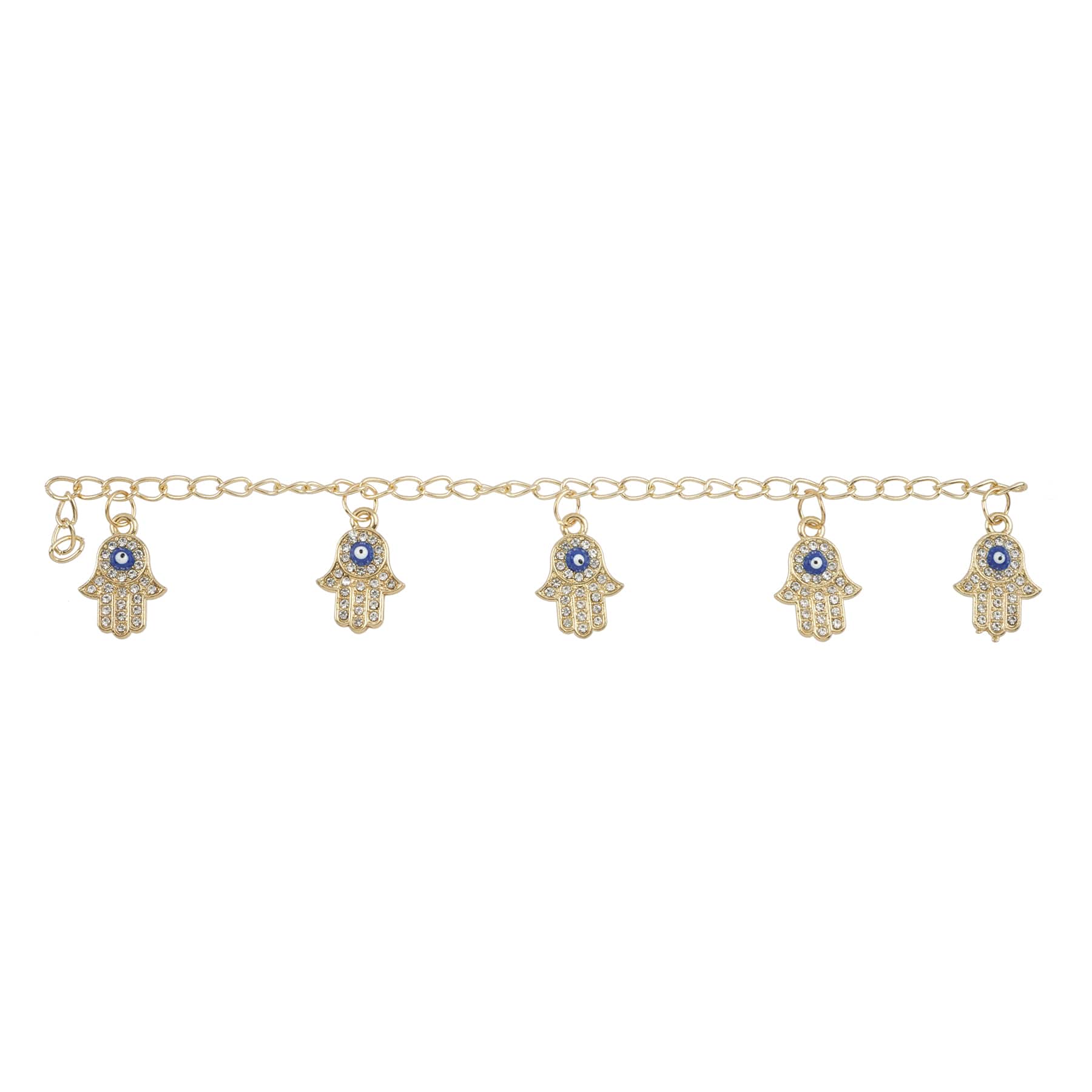 12 Pack: Gold Metal Hamsa Hand Beads, 14mm by Bead Landing™