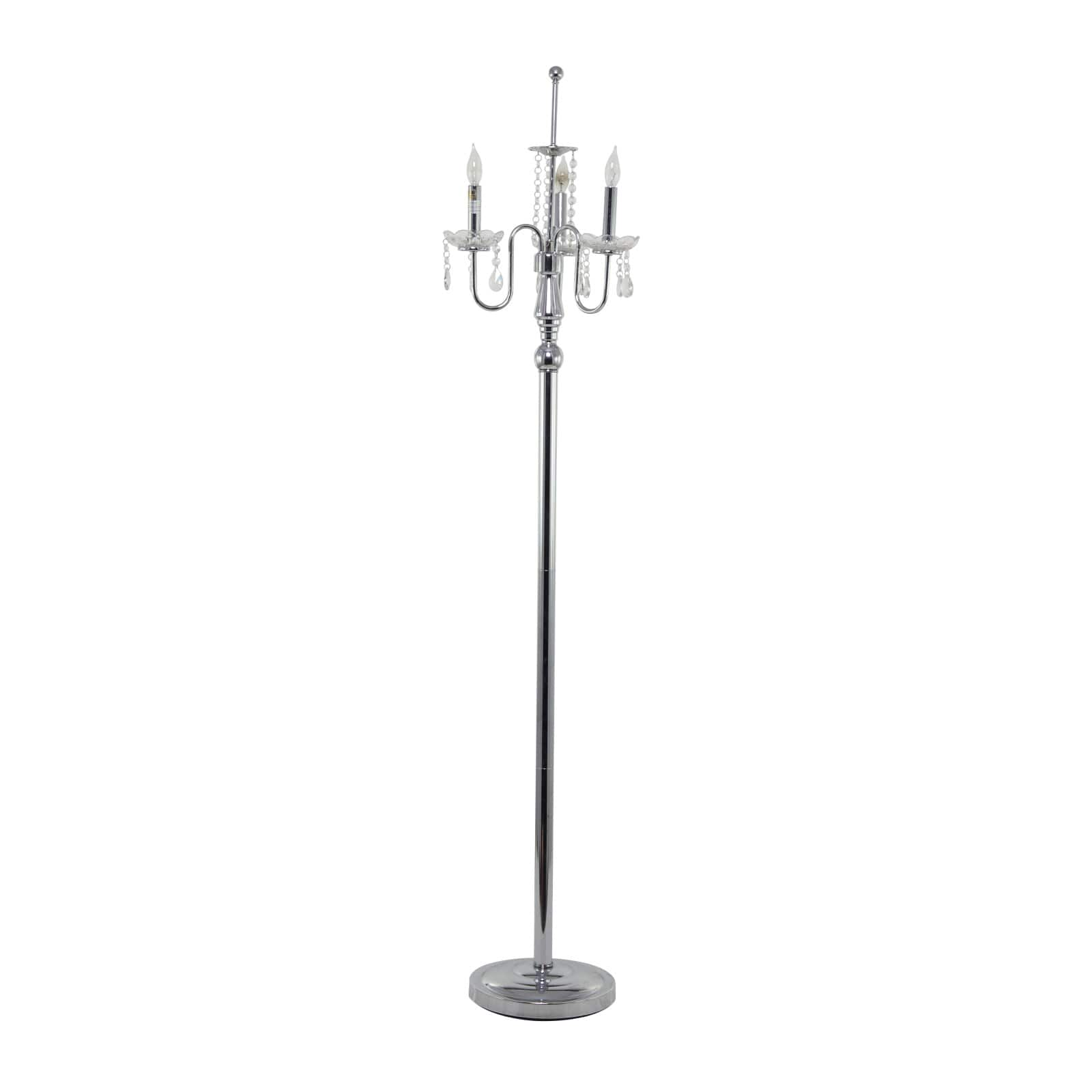 Silver Metal Floor Lamp 16&#x22; x 16&#x22; x 63&#x22;