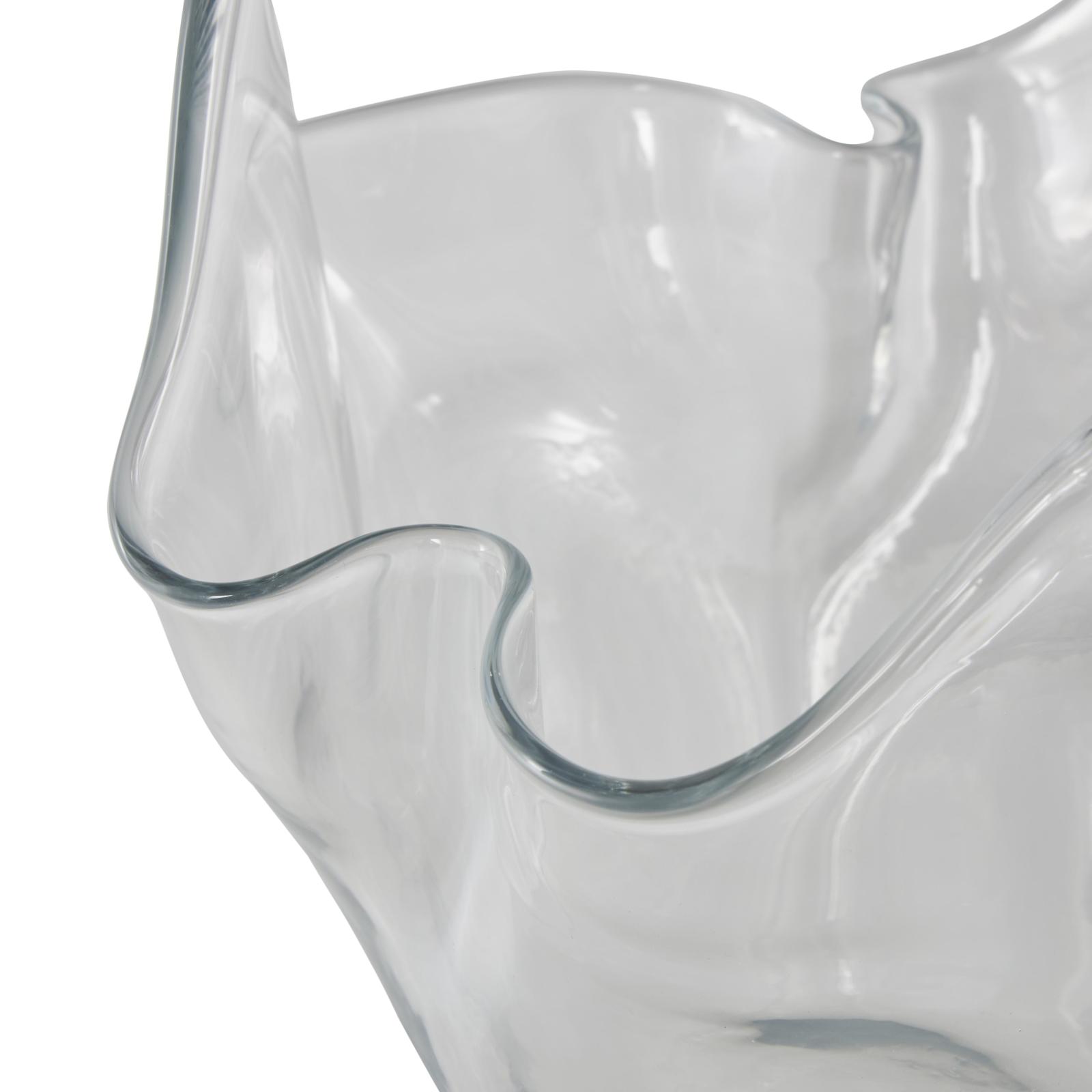 Clear Tulip-Inspired Glass Vase with Wavy Opening