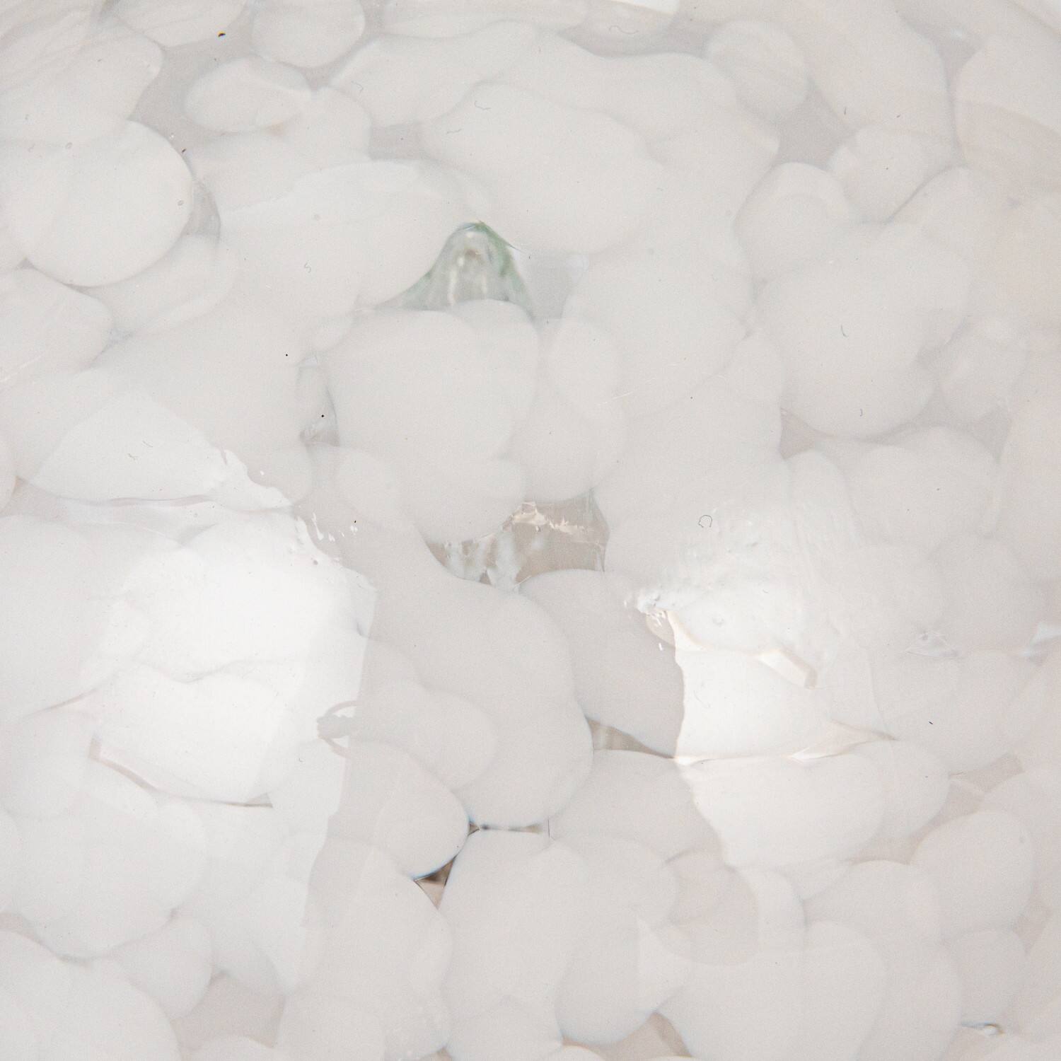 Hello Honey® 7.75" White Round Blown Glass Mushroom Shaped Table Lamp with Inline Switch