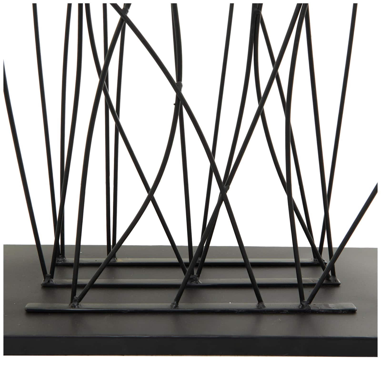 5ft. Black Metal Tall Floral Sculpture with Crystal Embellishments