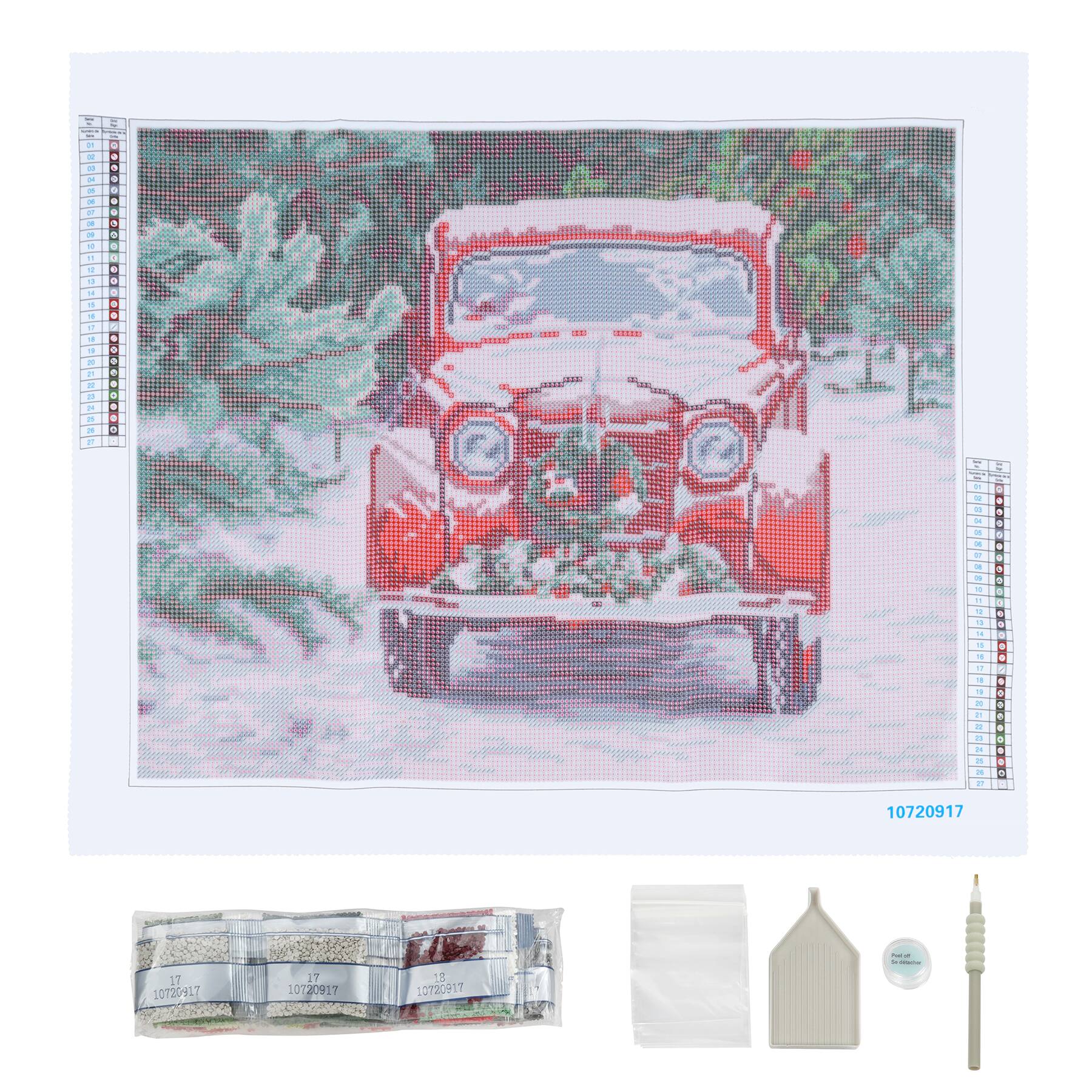 Christmas Diamond Painting Kits for Adults,Red Truck Diamond Art  XMASCarhouse