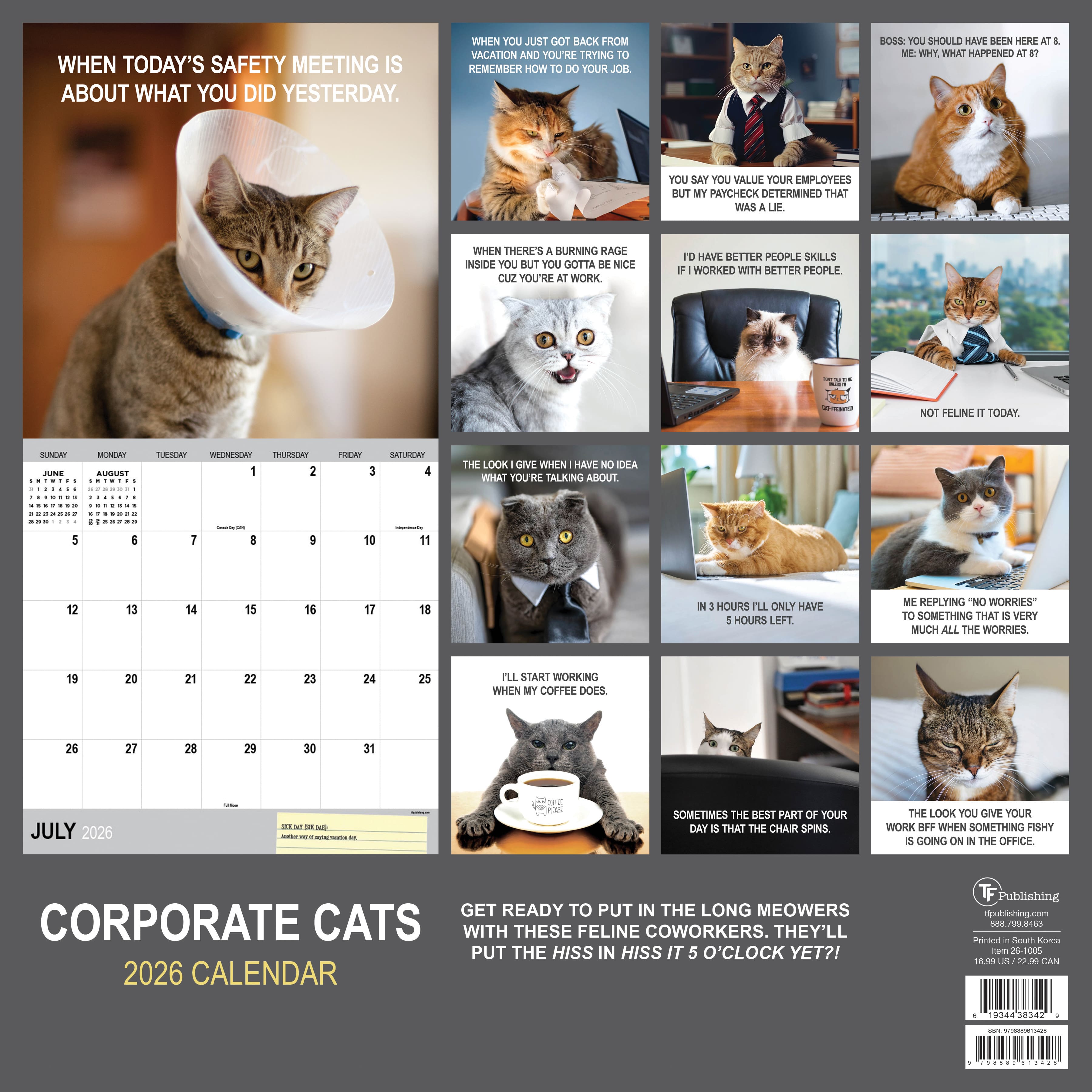 2026 Corporate Cats Wall Calendar