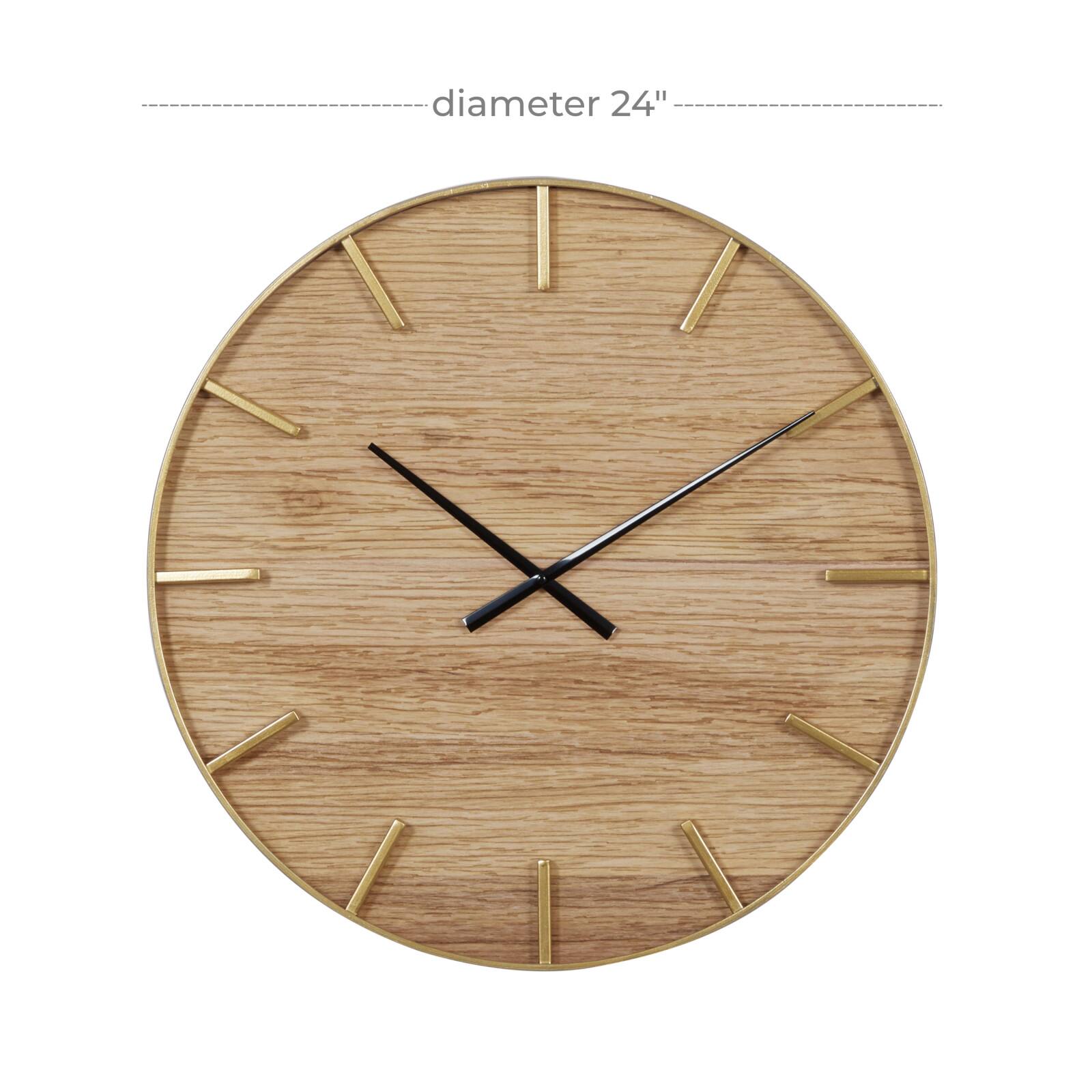 Brown Rustic Wood Wall Clock, 24" x 24"