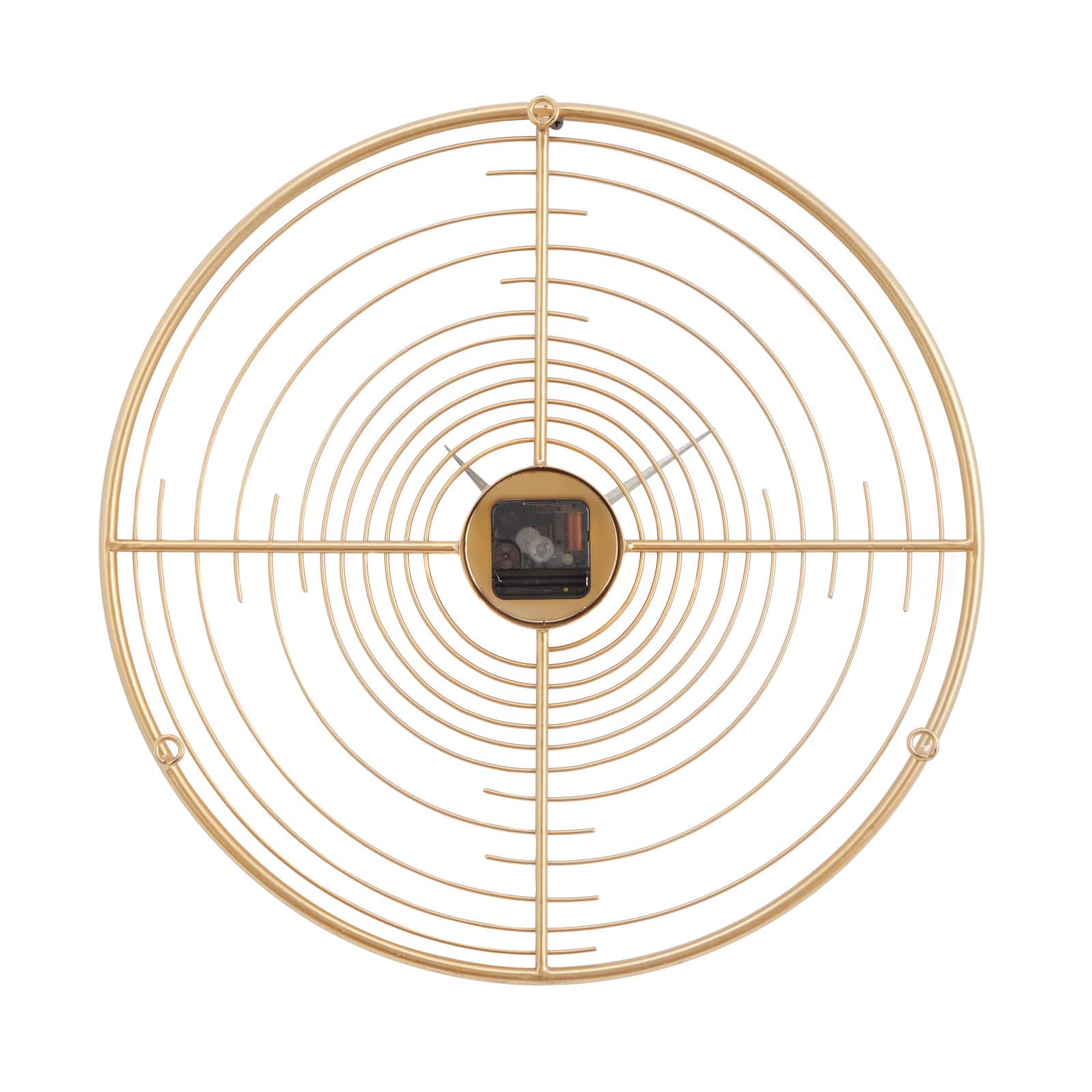 Gold Iron Contemporary Wall Clock, 20" x 20" x 2"