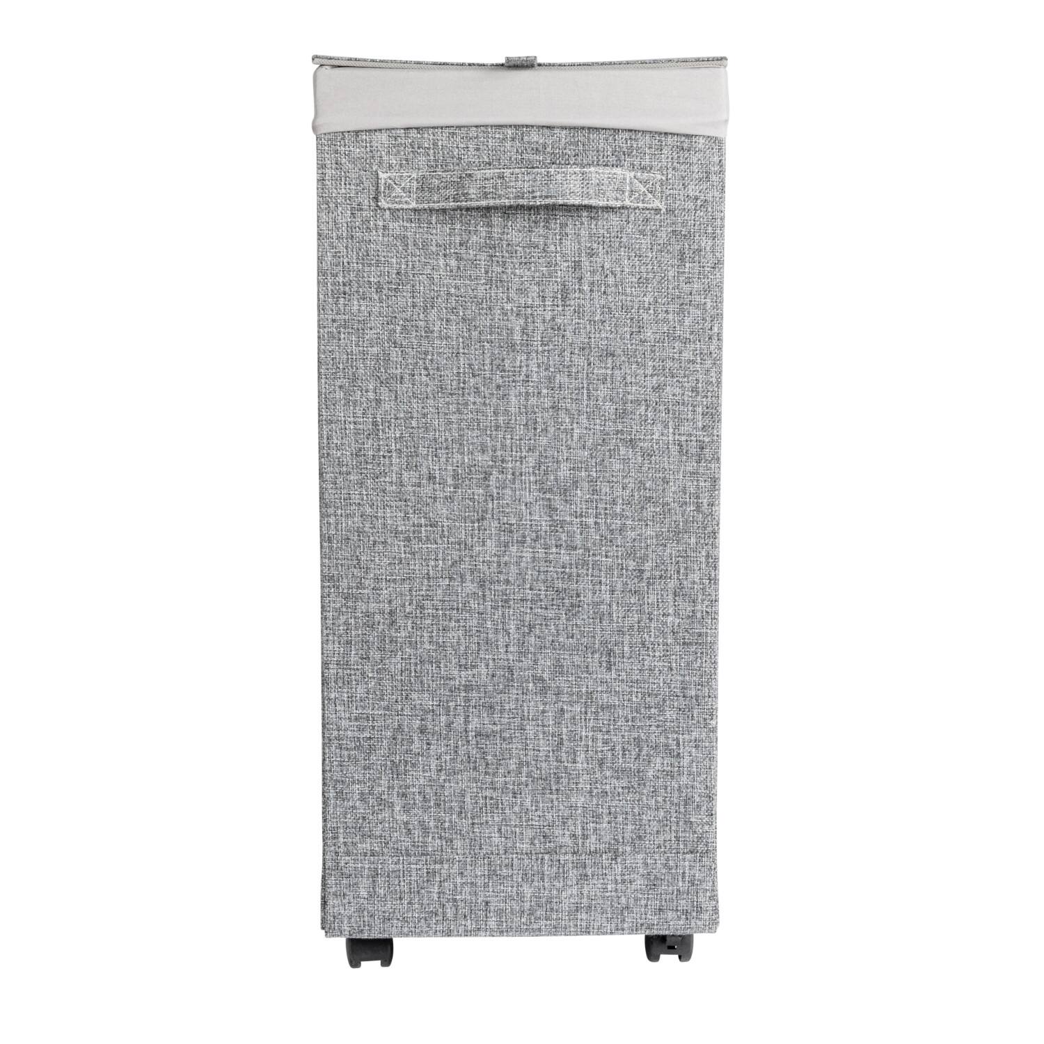 Household Essentials Narrow Collapsible Laundry Hamper with Liner &#x26; Lid