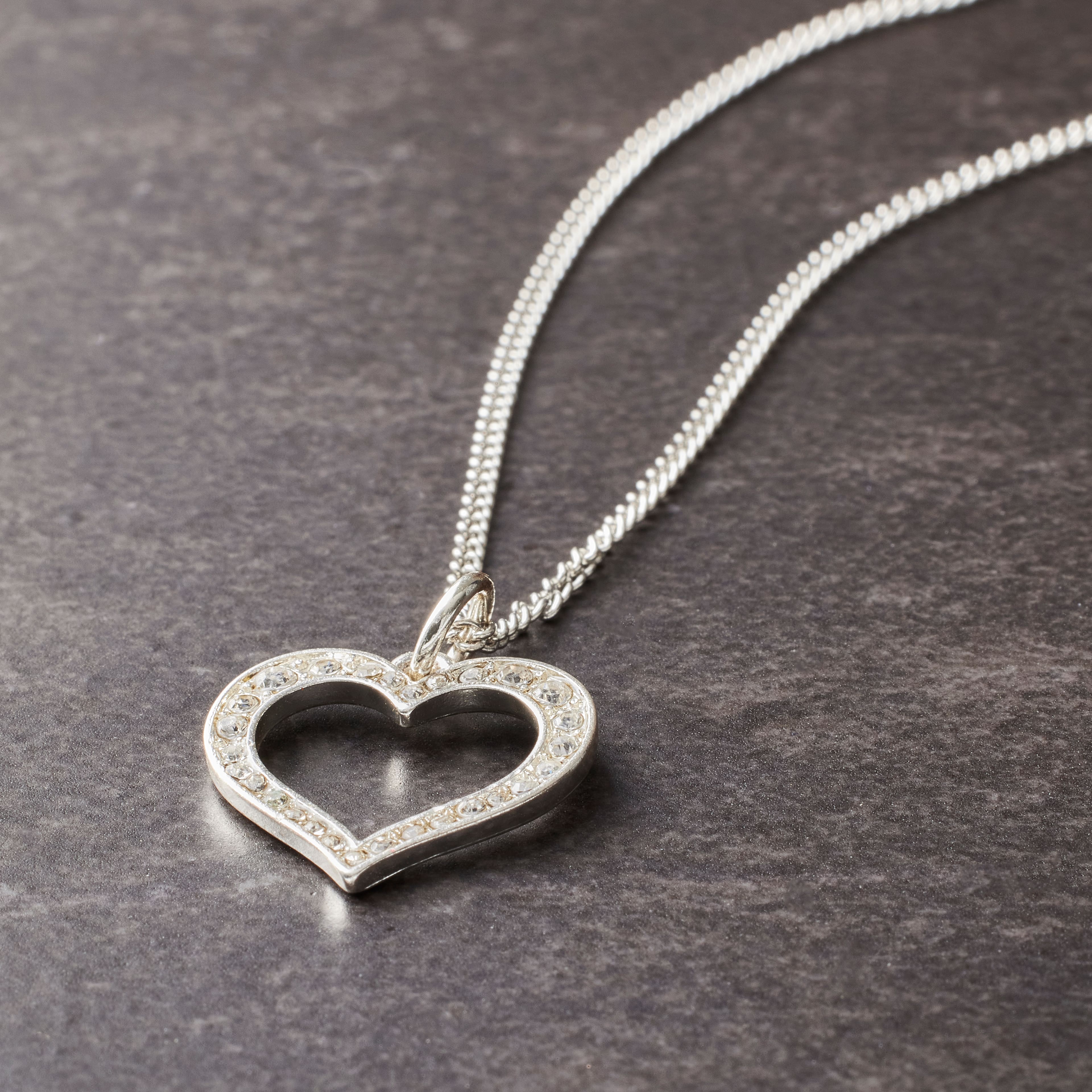 Charmalong&#x2122; Silver Plated &#x26; Stone Paved Heart Charm by Bead Landing&#x2122;