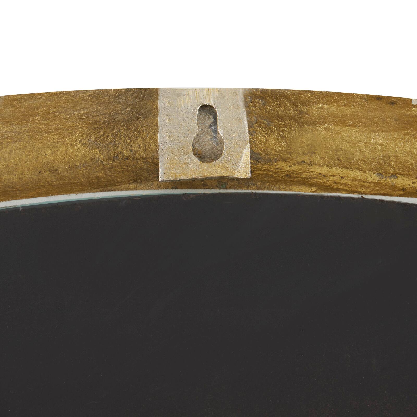 43&#x22; Gold Abstract Drip Framed Round Wall Mirror