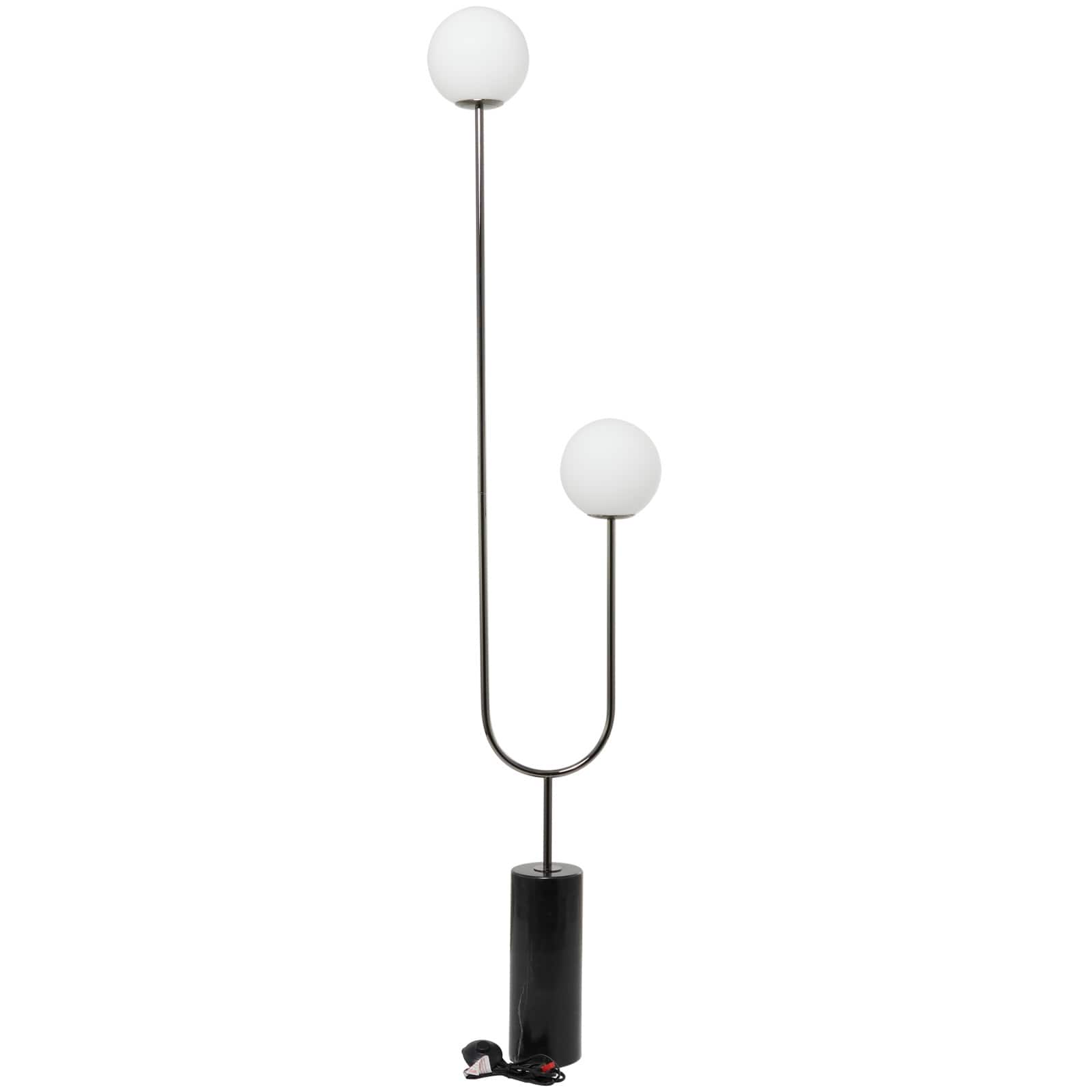 73" 2 Orb Light Floor Lamp with Marble Base