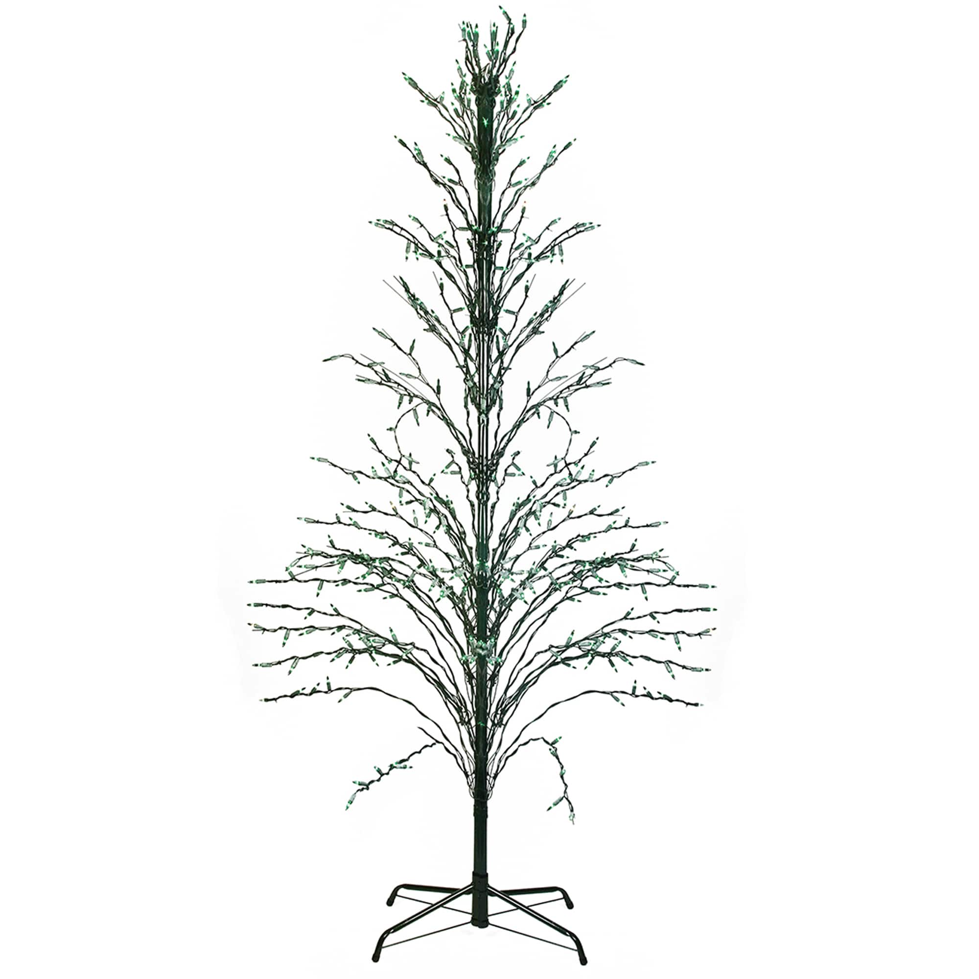 6ft. Pre-Lit Green Cascade Twig Artificial Christmas Tree, Green Lights