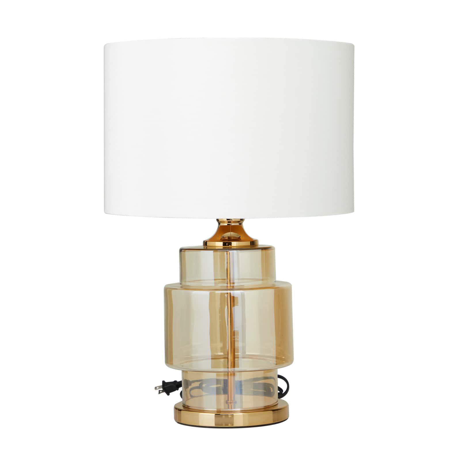 Gold Glass Glam Accent Lamp, 15" x 15" x 23"