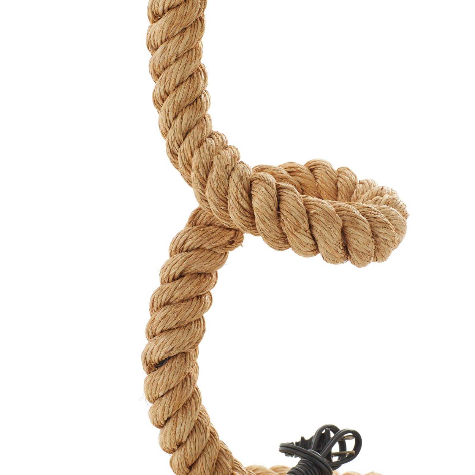 Brown Rope and Iron Rustic Desk Lamp, 32" x 11" x 14"