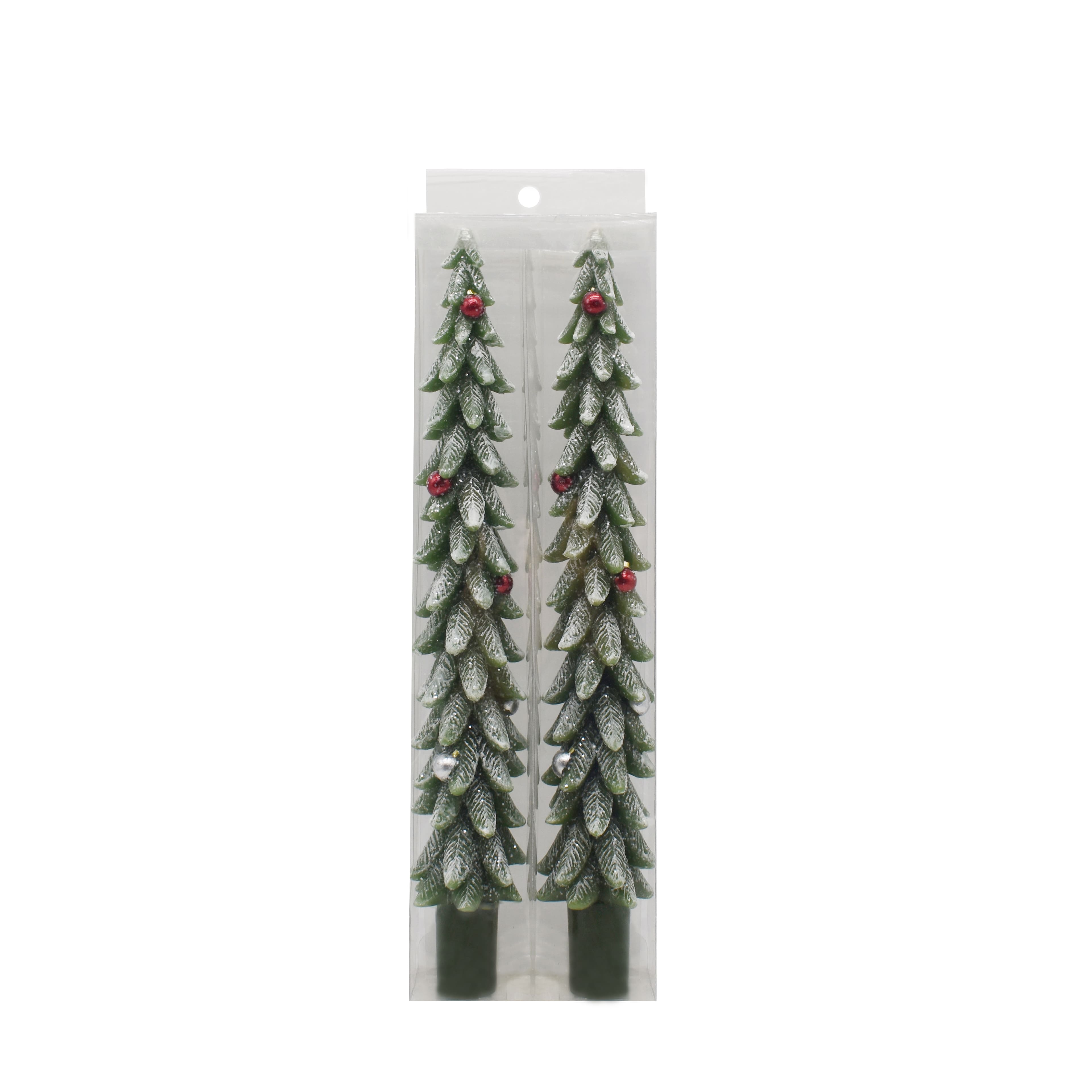 10&#x22; Green Trees with Ornaments Taper Candles, 2ct. by Ashland&#xAE;
