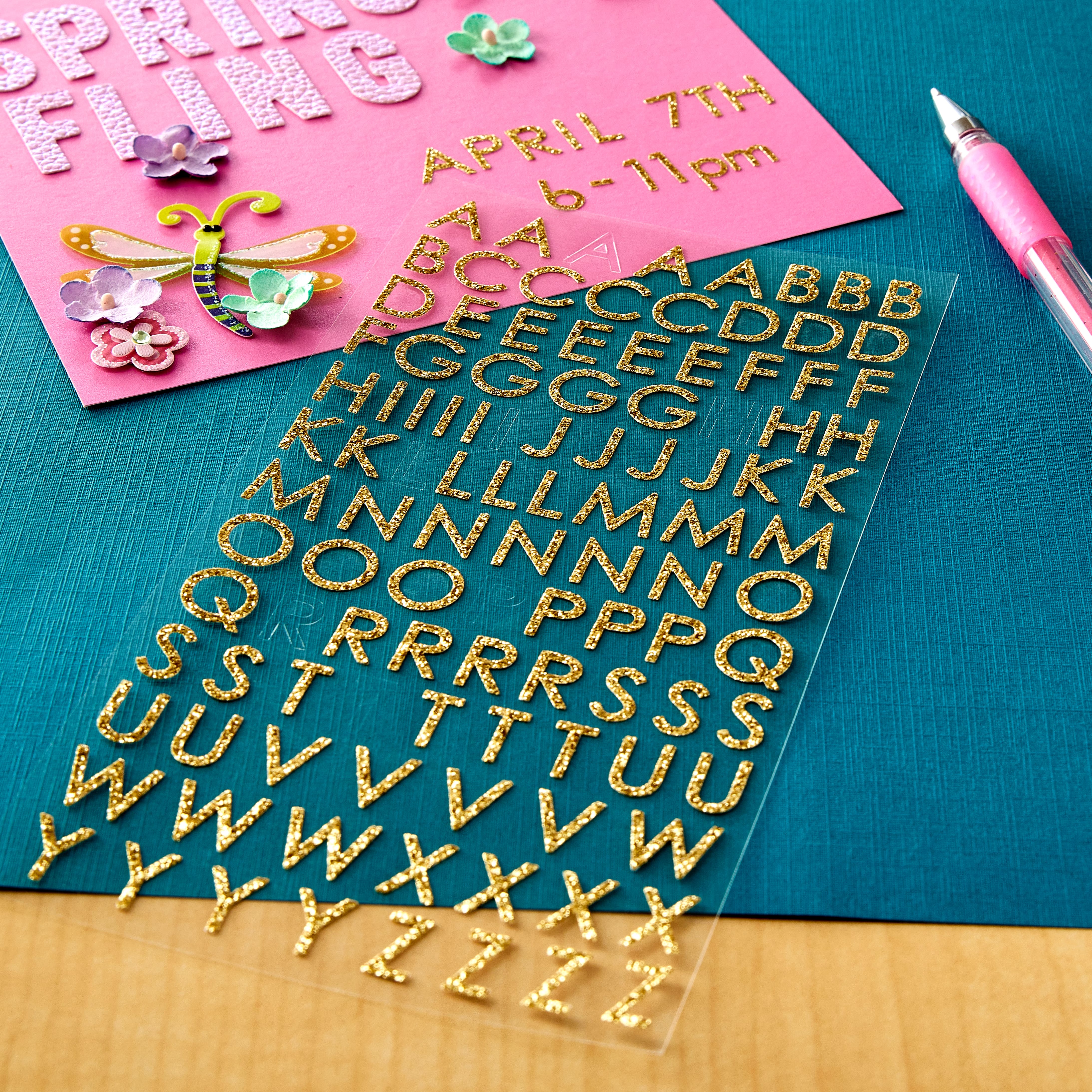 Glitter Block Alphabet Stickers by Recollections™ | Letters & Numbers ...