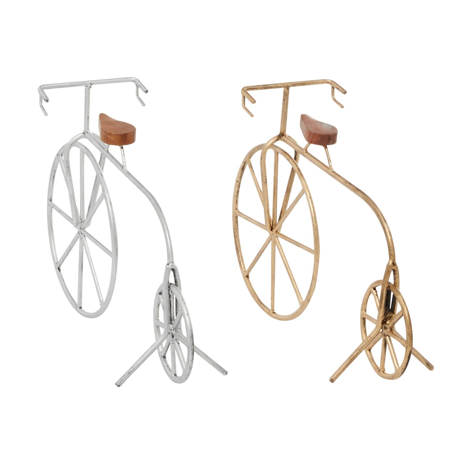 Gold and Silver Metal Contemporary Bicycle Set