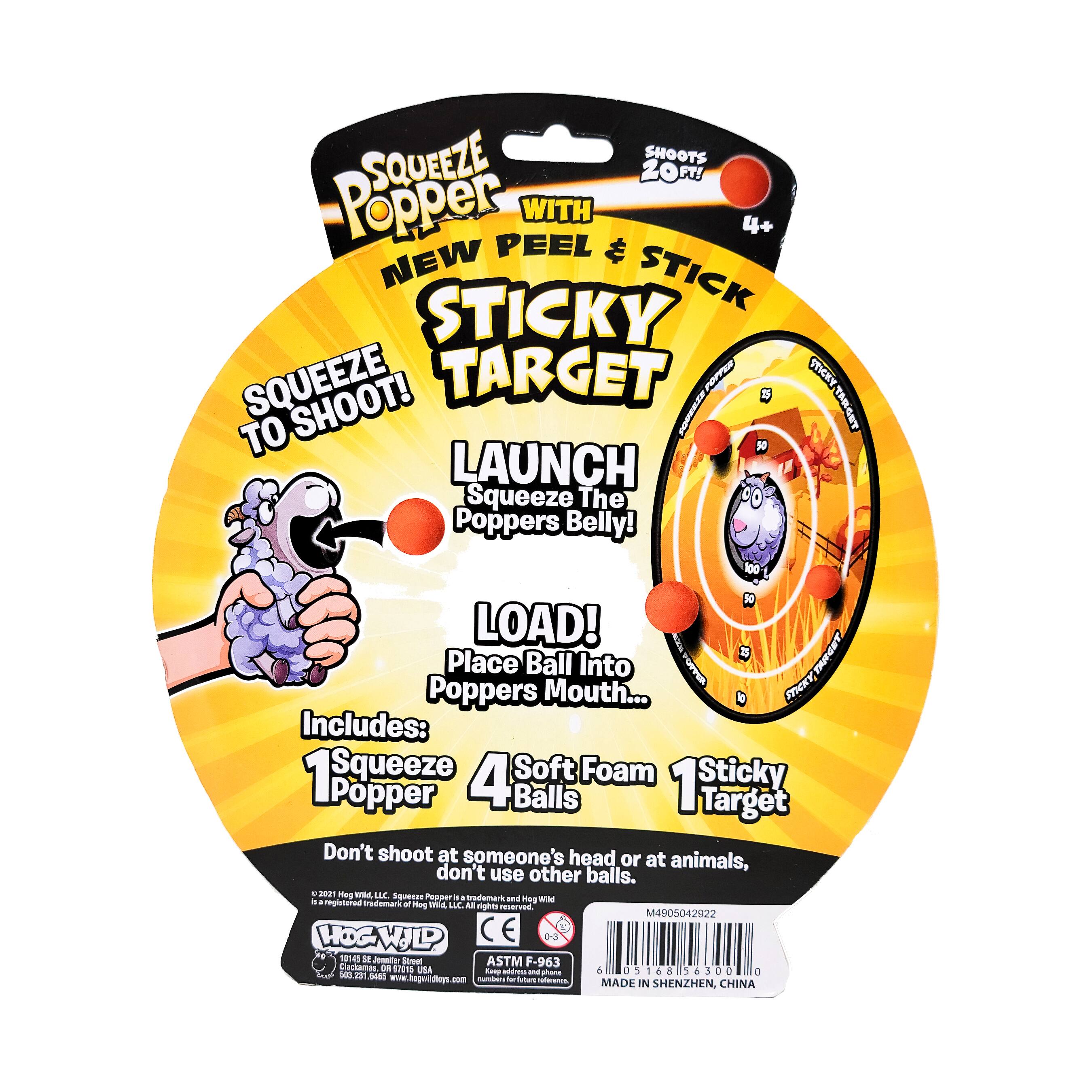 White Unicorn Squeeze Popper with Sticky Target