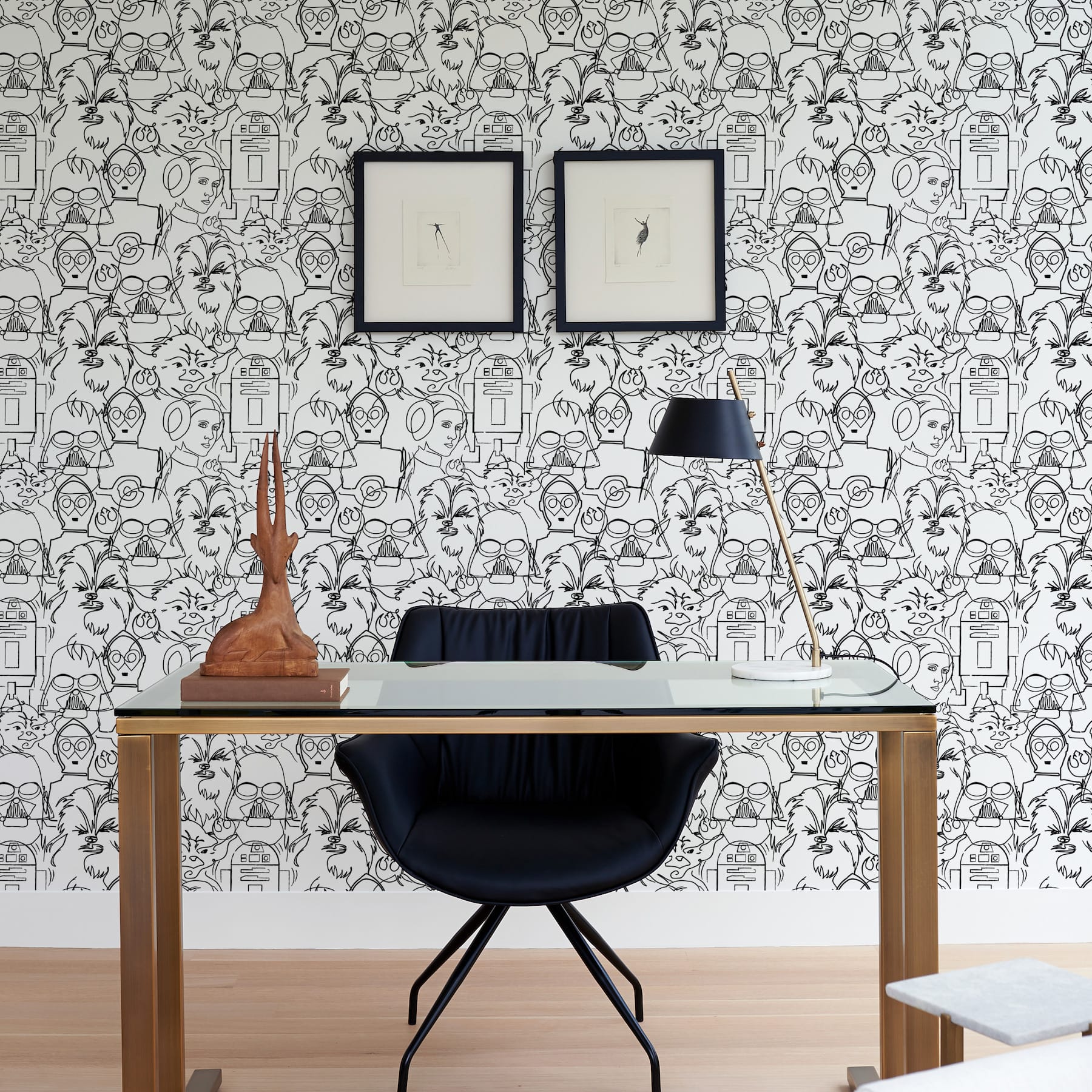 RoomMates Black Star Wars Saga Line Sketches Peel and Stick Wallpaper