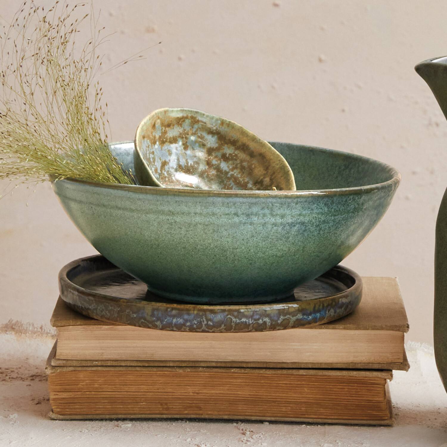 Hello Honey® 8" Matte Teal Stoneware Bowl with Reactive Glaze, 2ct.