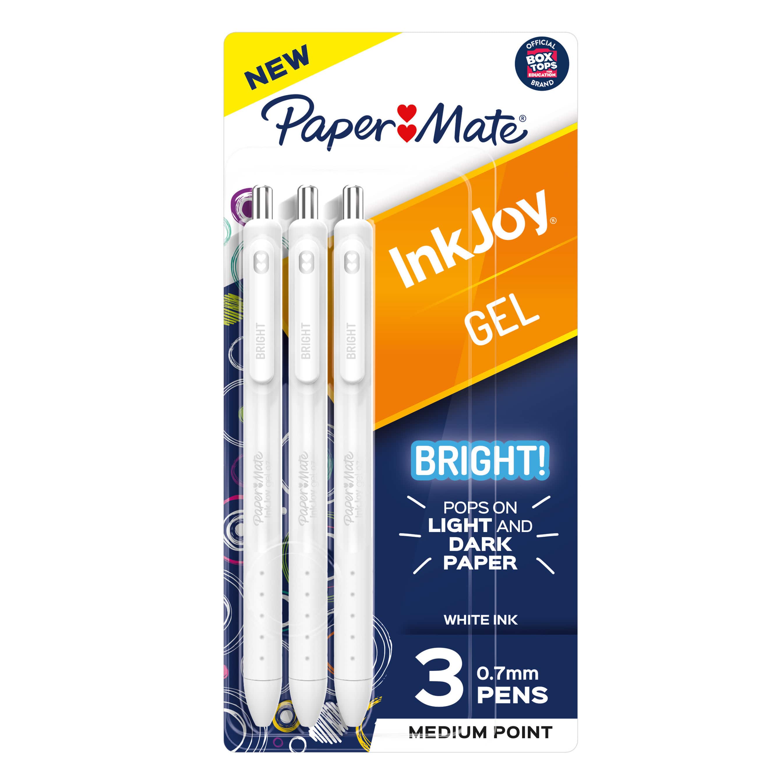 Paper Mate® InkJoy® 0.7mm Bright! White Gel Pens, 3ct.