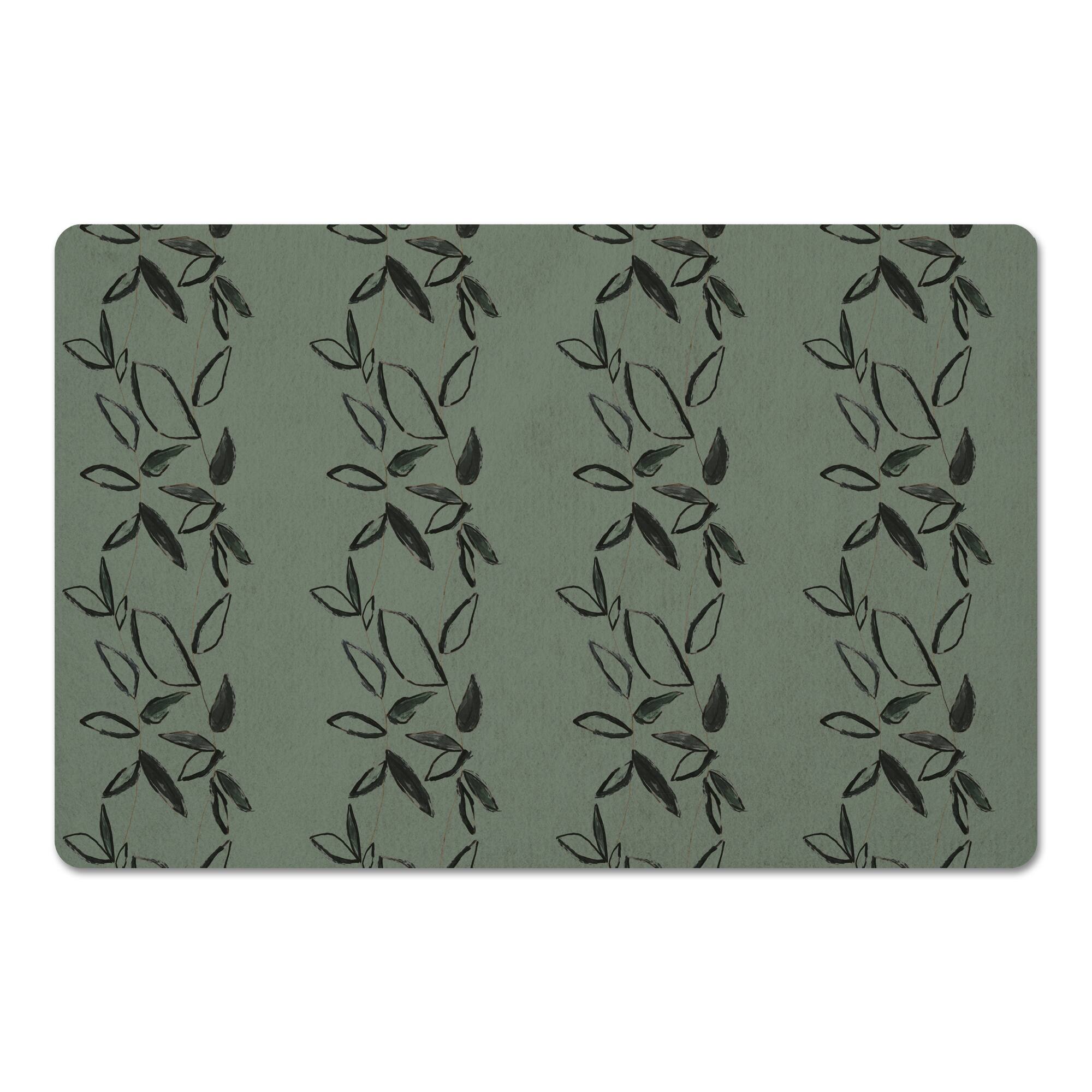 Green Leaf Pattern 27" x 18" Floor Mat