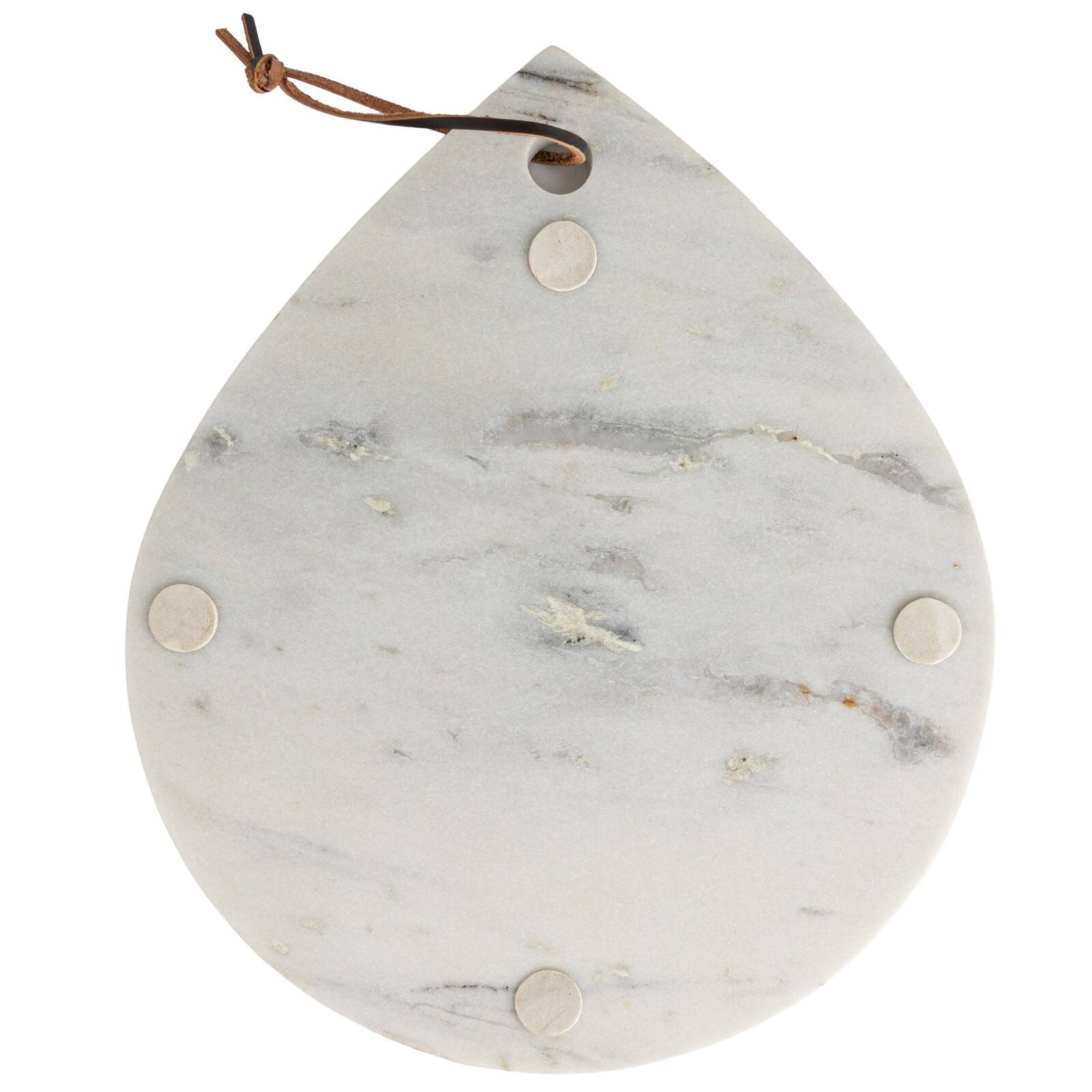 Hello Honey&#xAE; 14&#x22; White M&#xE9;lange Marble Board with Handle