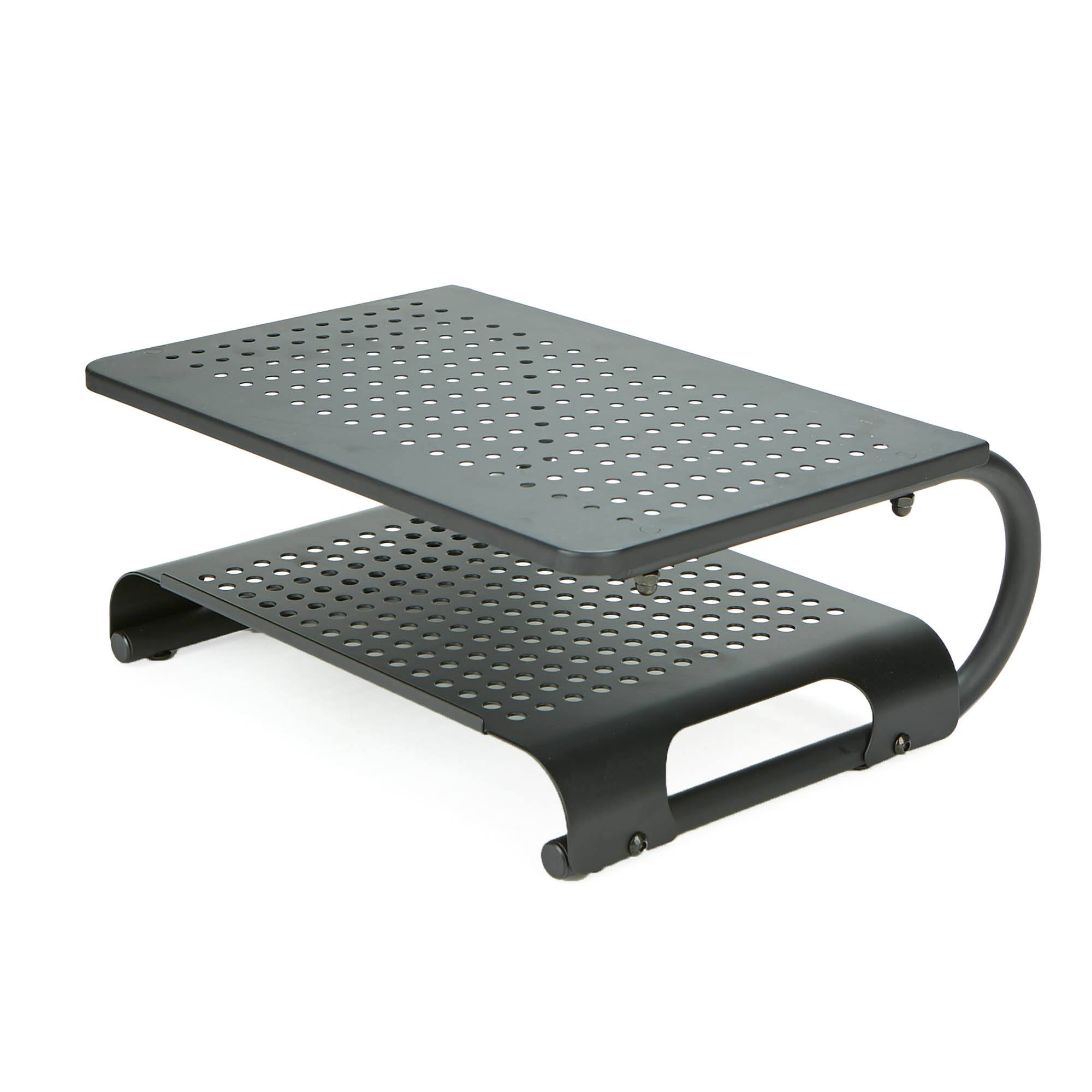 Mind Reader Black 2 Tier Monitor Stand Riser