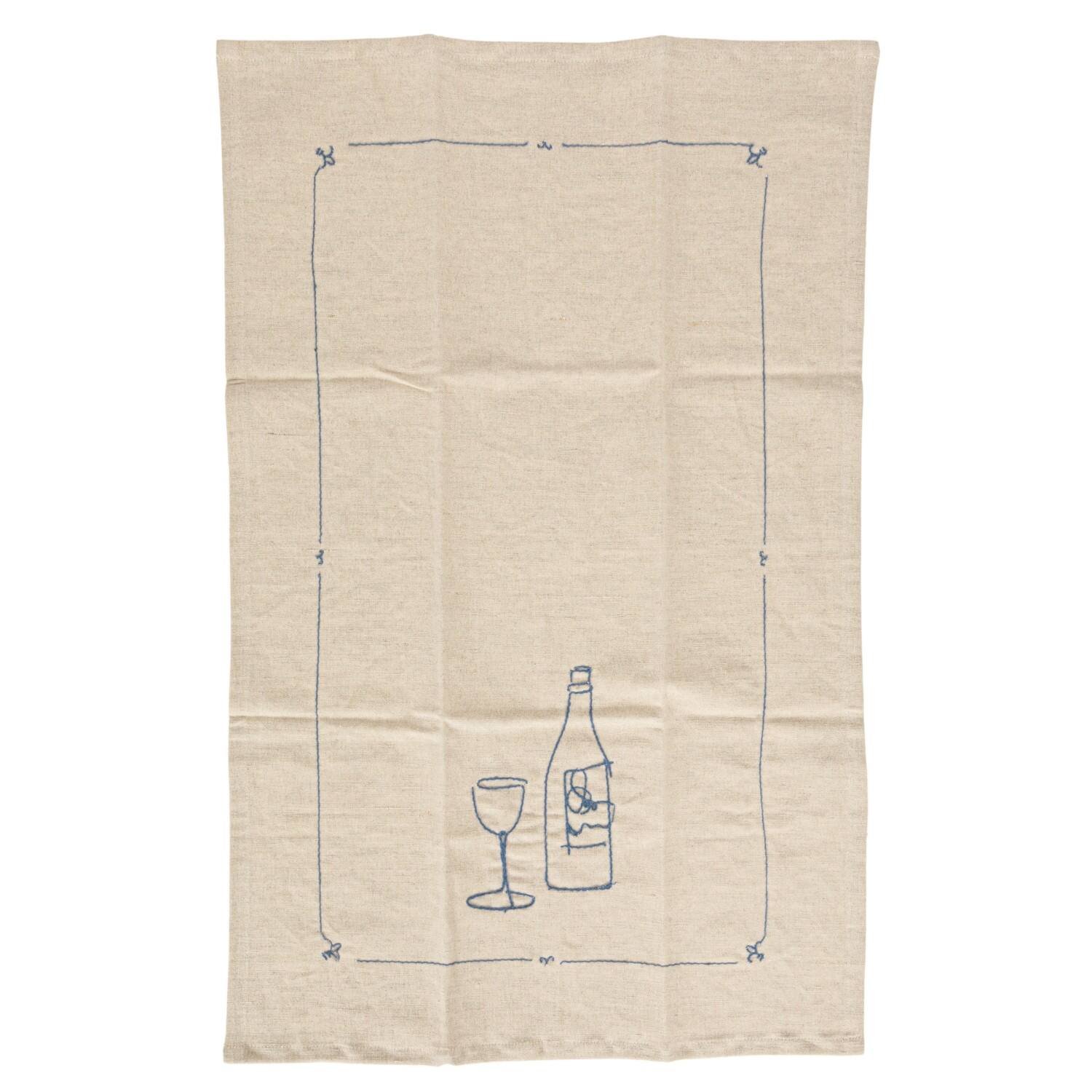 Drink &#x26; Glass Bottles Linen &#x26; Cotton Blend Tea Towels, 4ct.