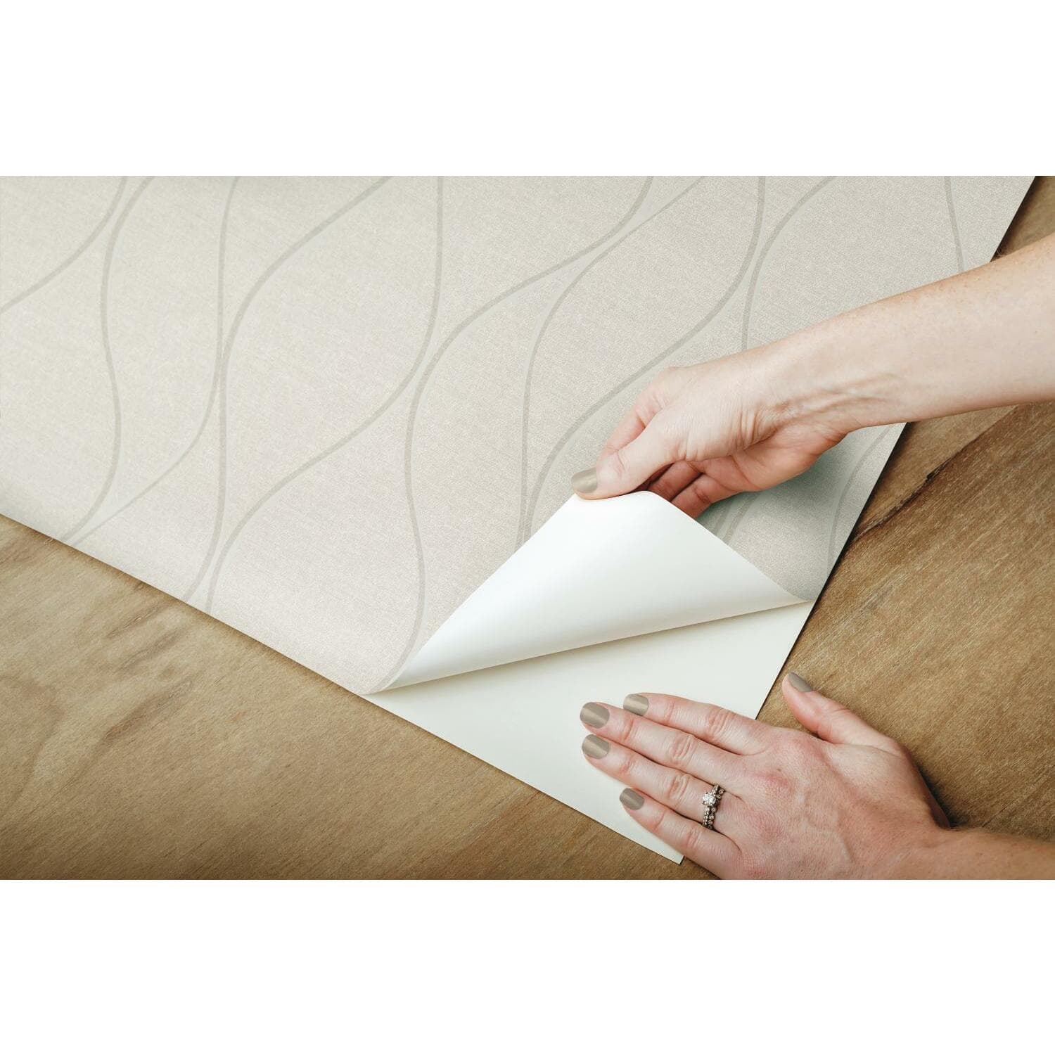 RoomMates Wave Ogee Peel & Stick Wallpaper