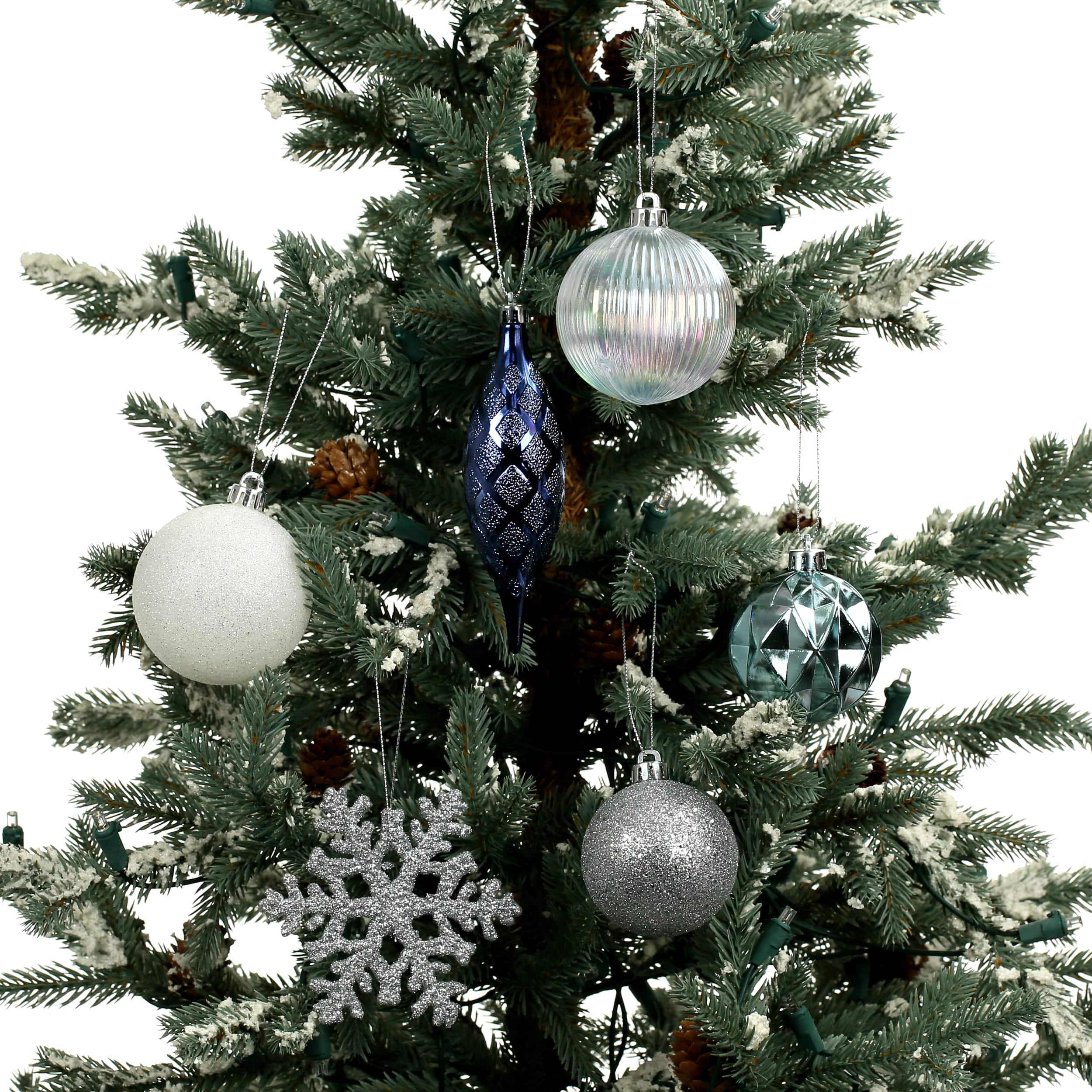 34 Pack Ball, Finial, &#x26; Snowflake Shatterproof Ornaments by Ashland&#xAE;