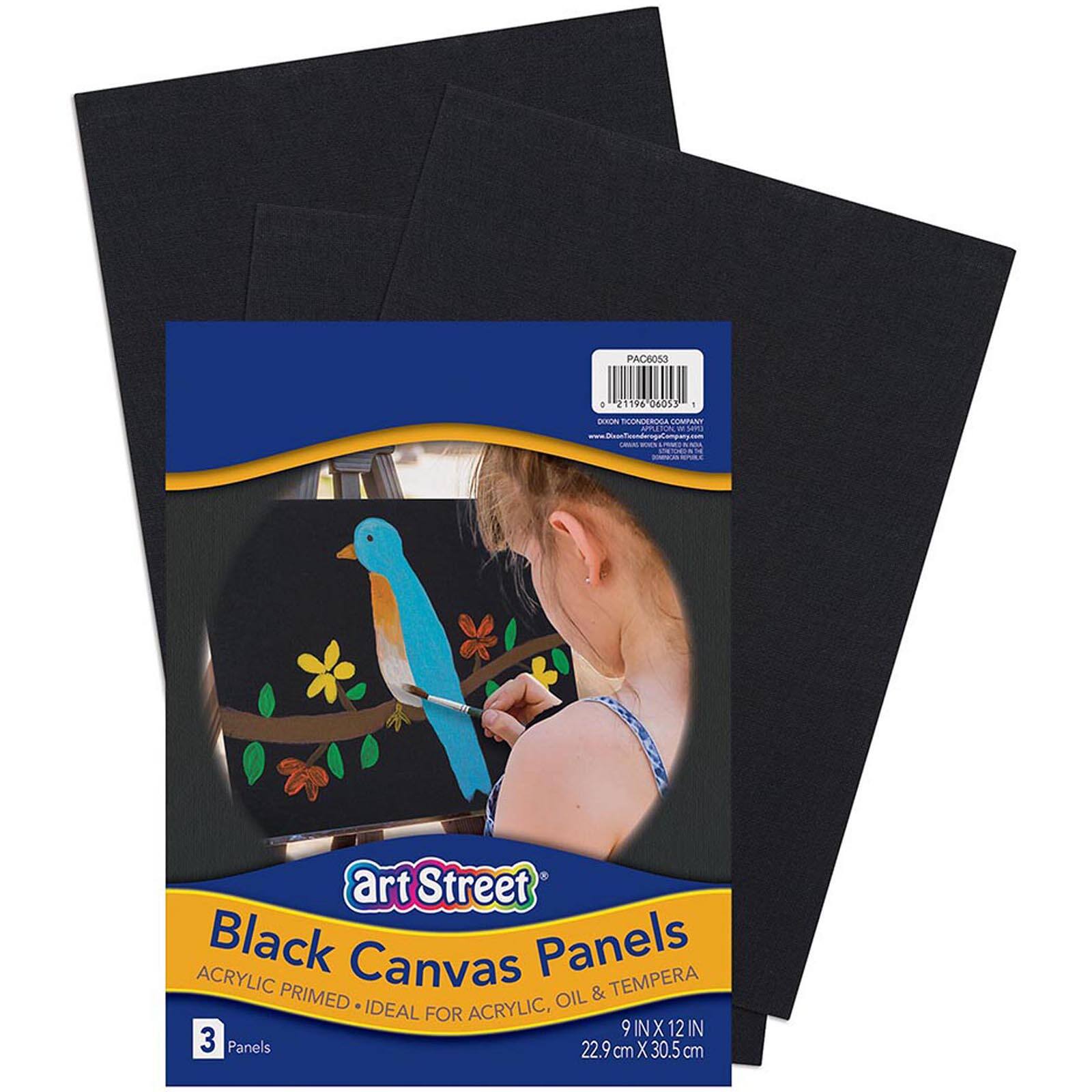 Art Street Prang 2 Pack 9" x 12" Black Canvas Panels