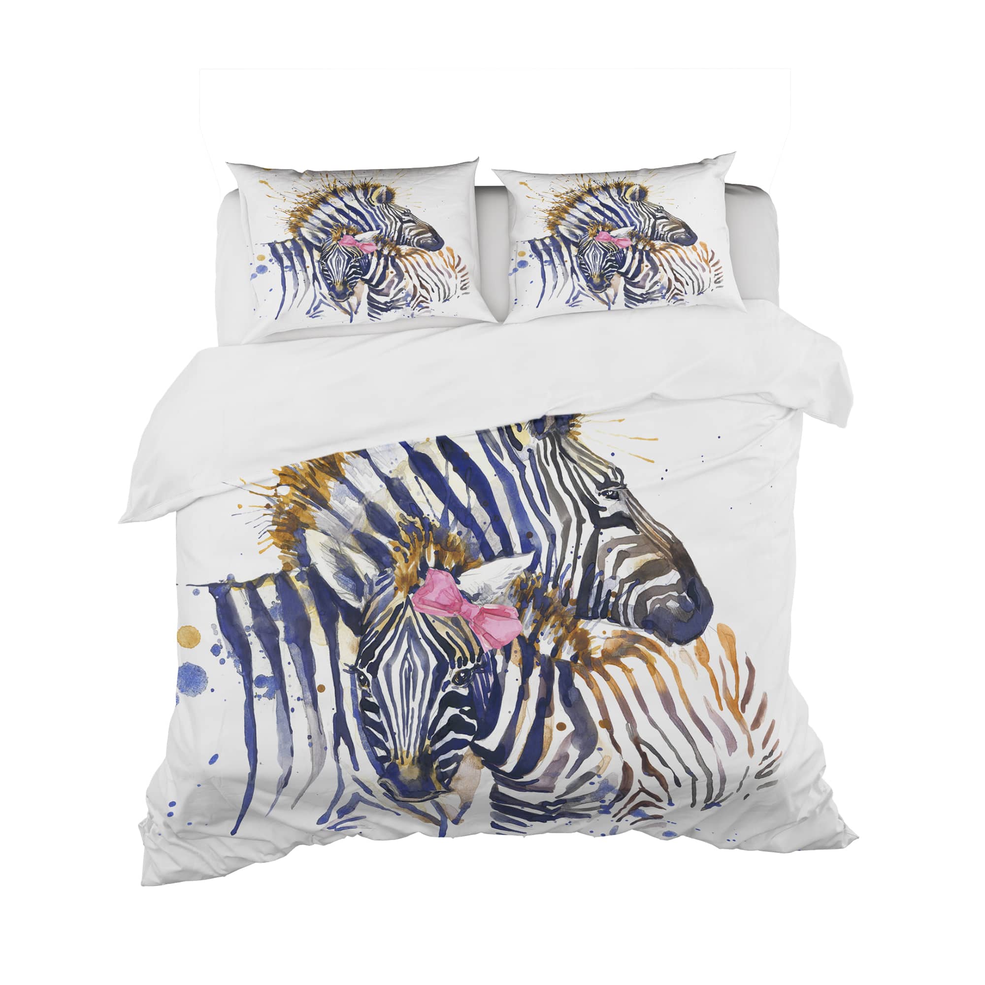 Designart &#x27;Zebra Watercolor Leftwards - Modern Duvet Cover Set