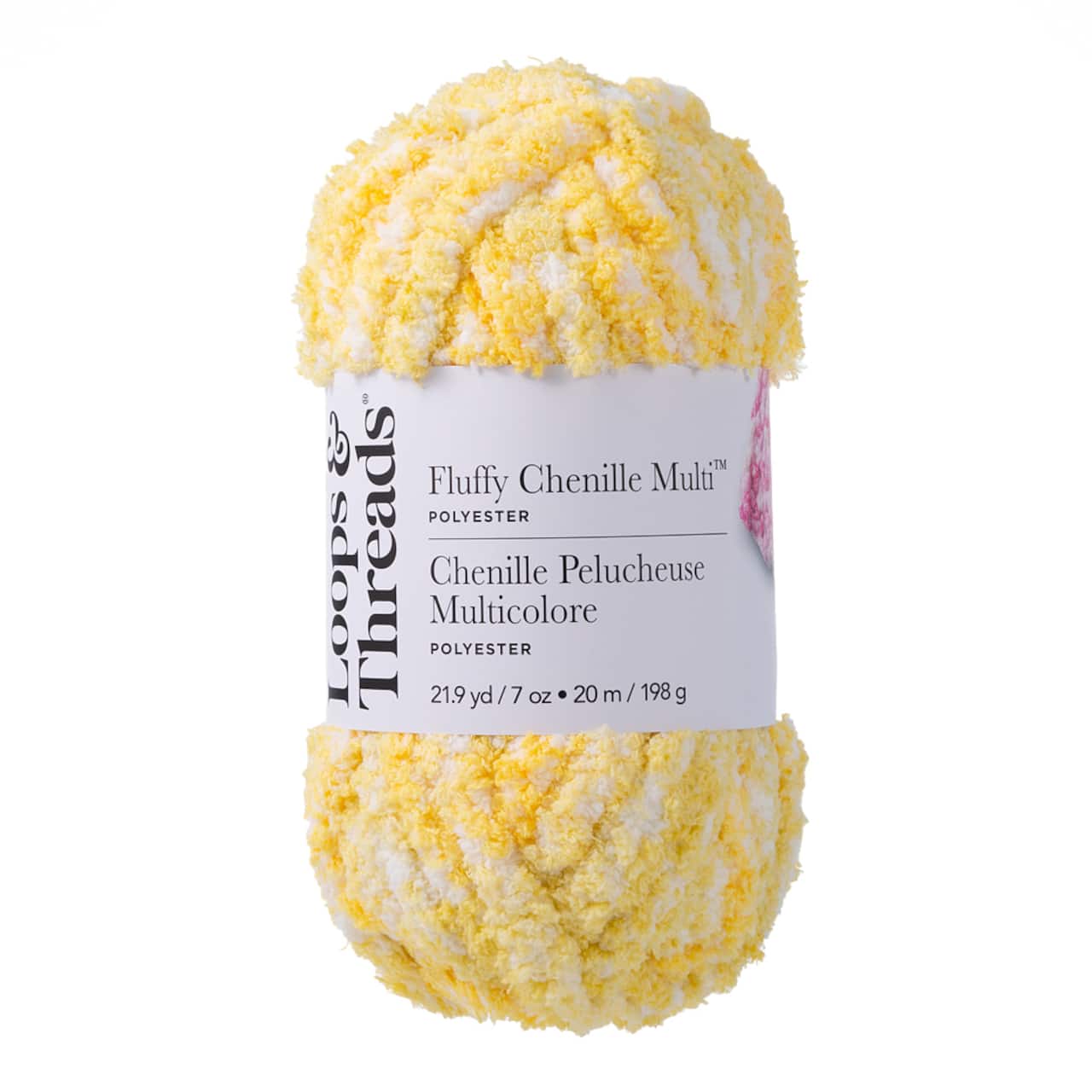 Multi Yarn Fluffy Chenille Multi™ Yarn by Loops & Threads®, Color: Pineapple Slice ...
