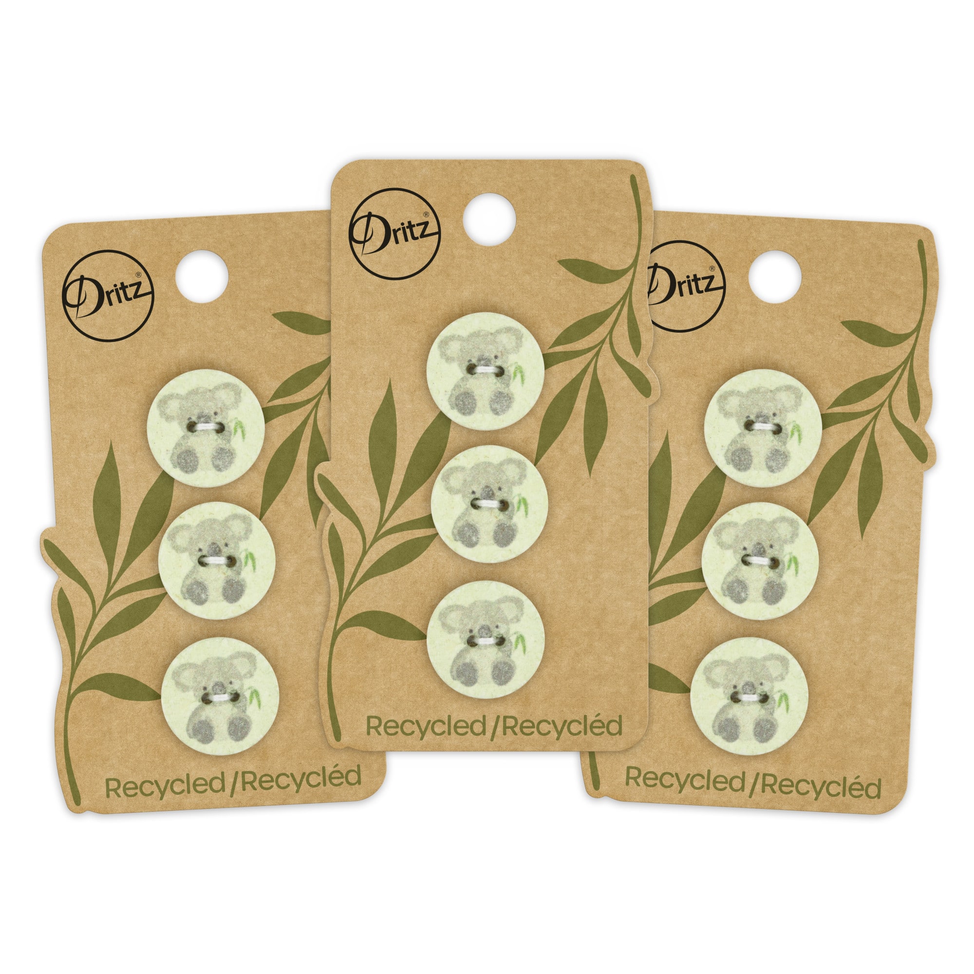 Dritz&#xAE; 18mm Recycled Cotton Koala Button, 9ct.