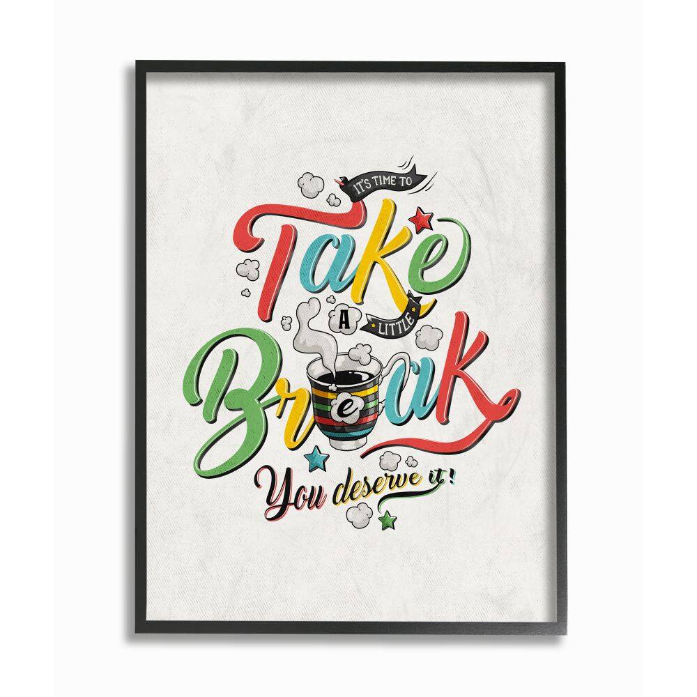Stupell Industries Take A Break Comic Book Wall Accent with Black Frame
