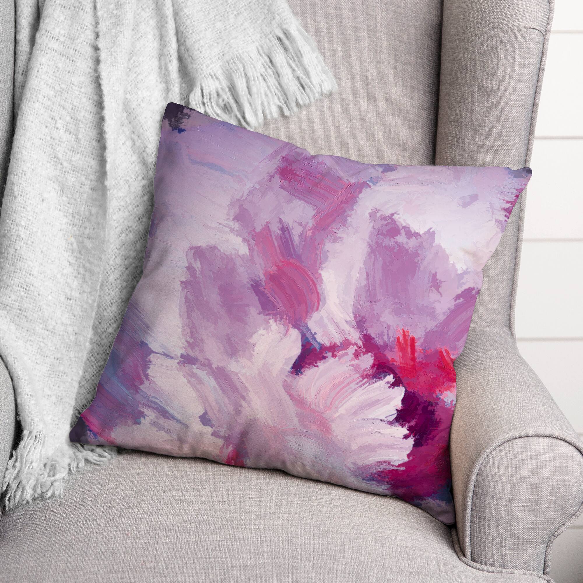 Lilac Florals 18" x 18" Throw Pillow