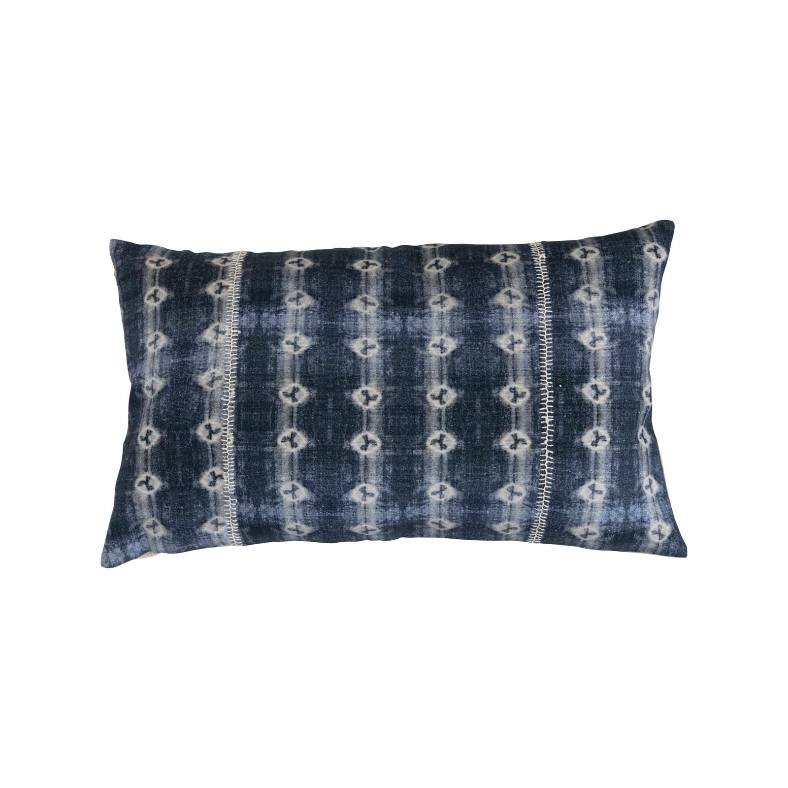 Hello Honey® Cotton Lumbar Pillow With Batik Print & Embroidery