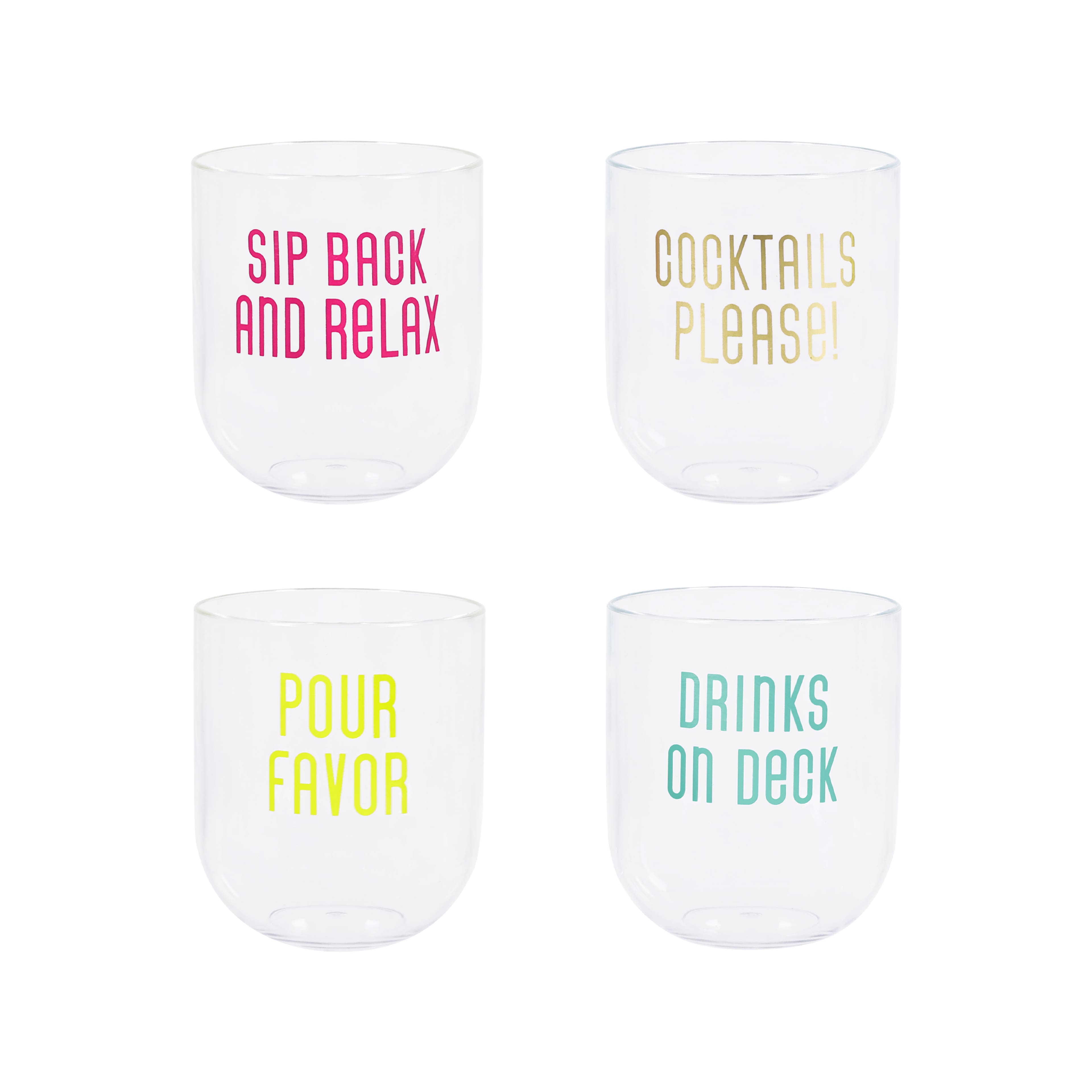 10oz. Cocktail Sentiments Plastic Wine Glass, 4ct. by Ashland&#xAE;