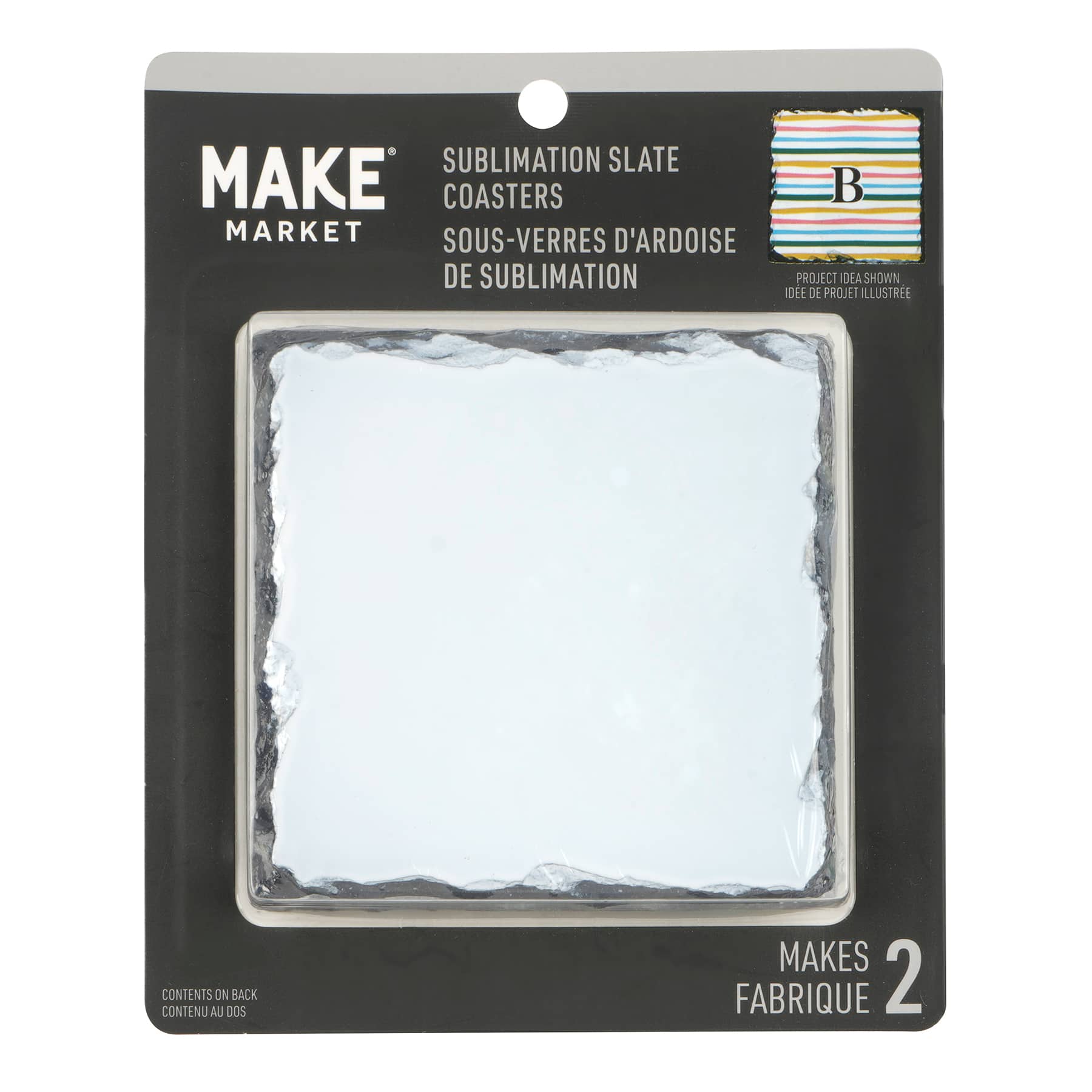 12 Packs: 2 ct. (24 total) Square Slate Sublimation Coasters by Make Market®