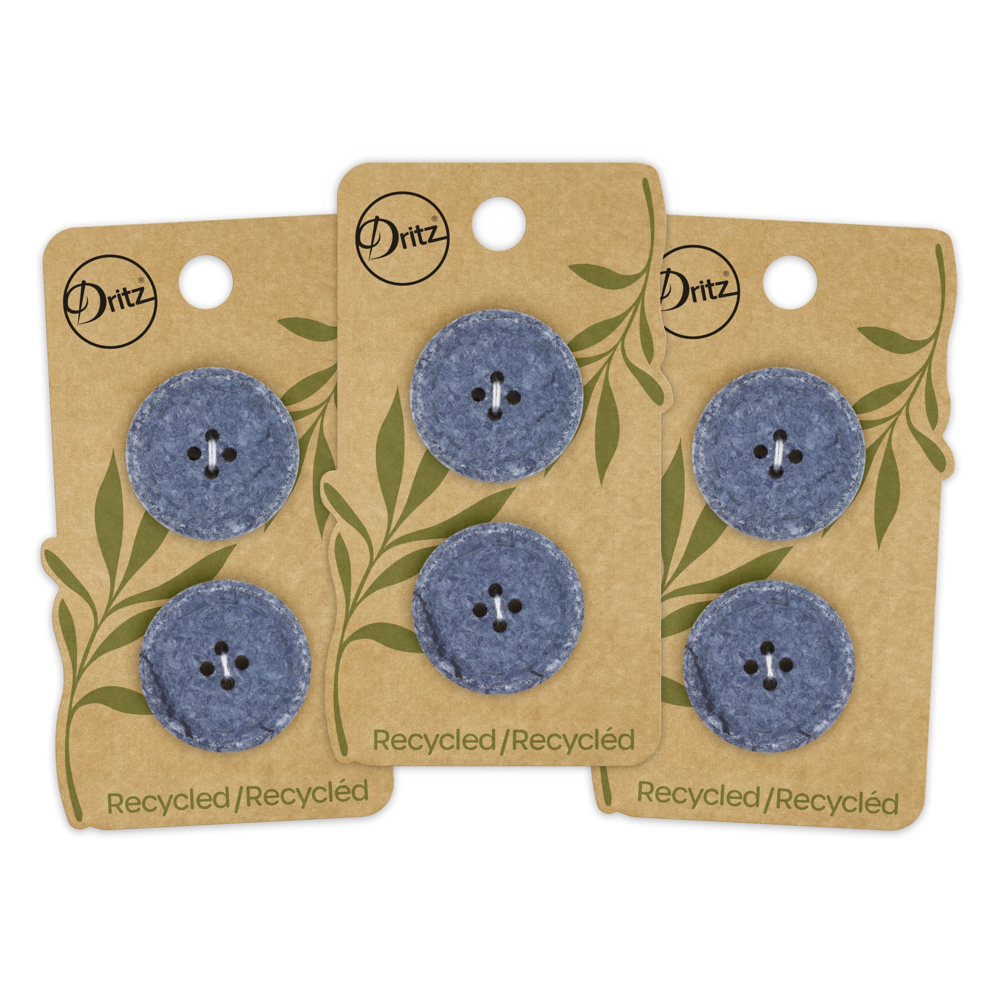 Dritz&#xAE; 25mm Recycled Cotton Round Stitch Button, 6ct.