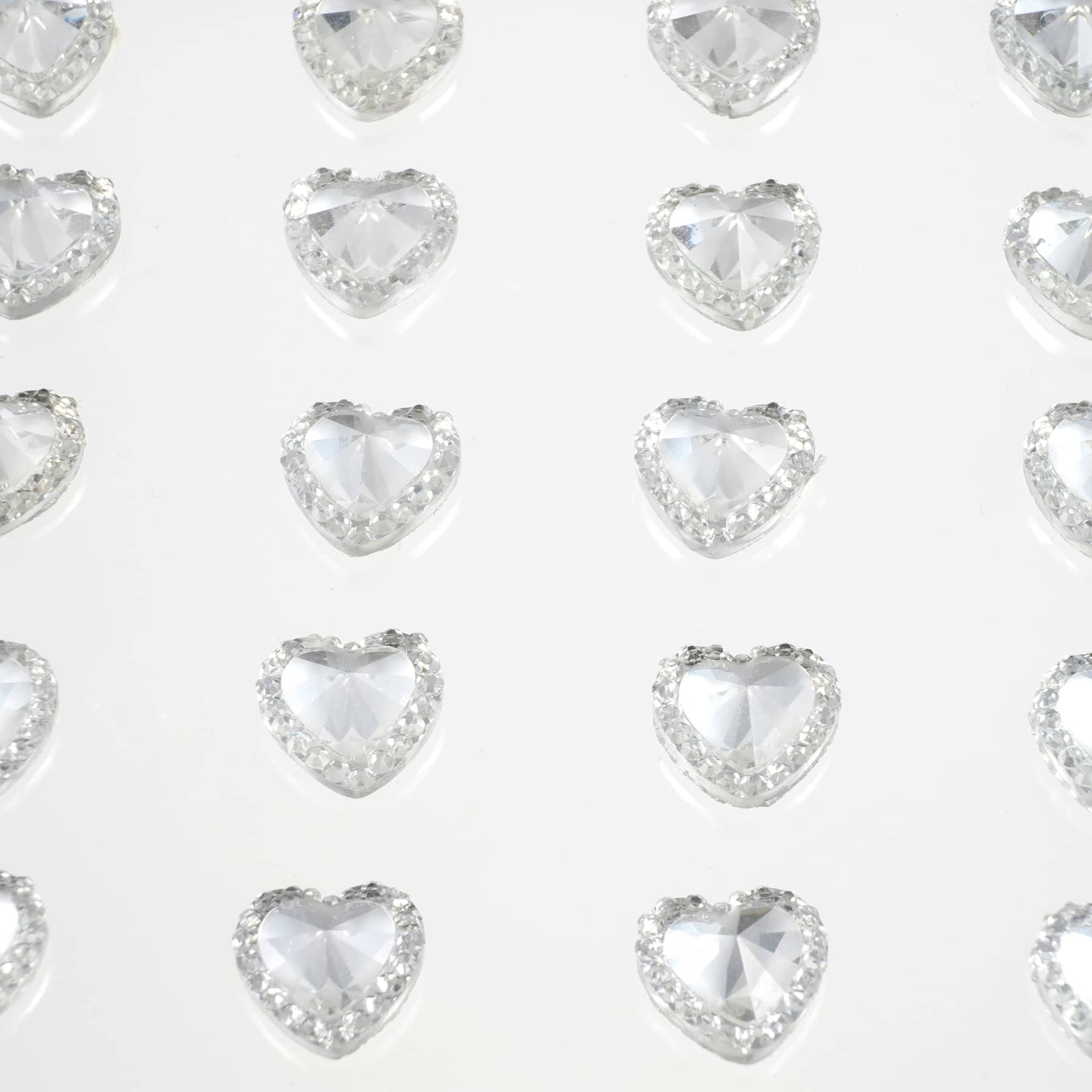 12 Packs: 24 ct. (288 total) Clear Rhinestone Heart Stickers by Recollections™