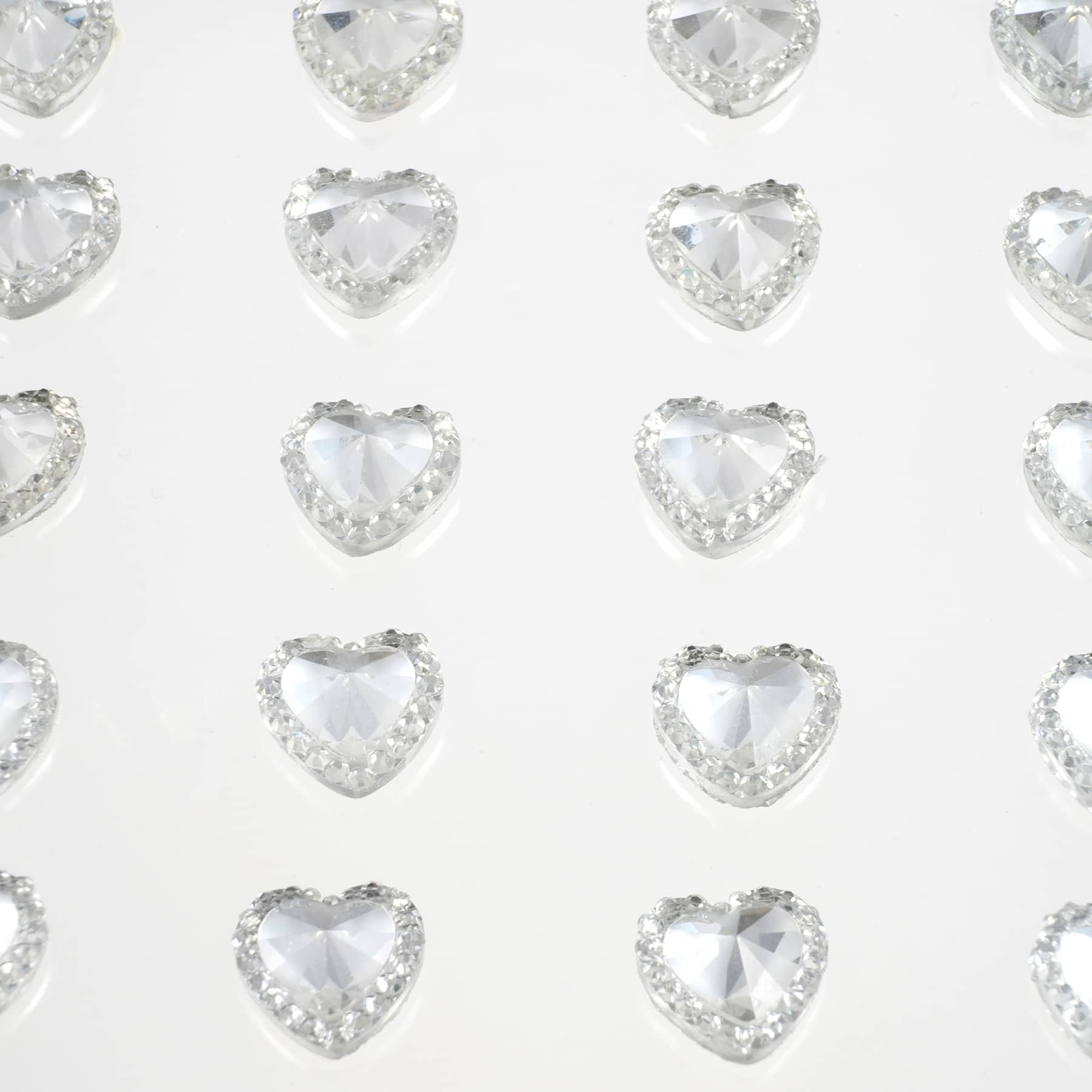 12 Packs: 24 ct. (288 total) Clear Rhinestone Heart Stickers by Recollections&#x2122;