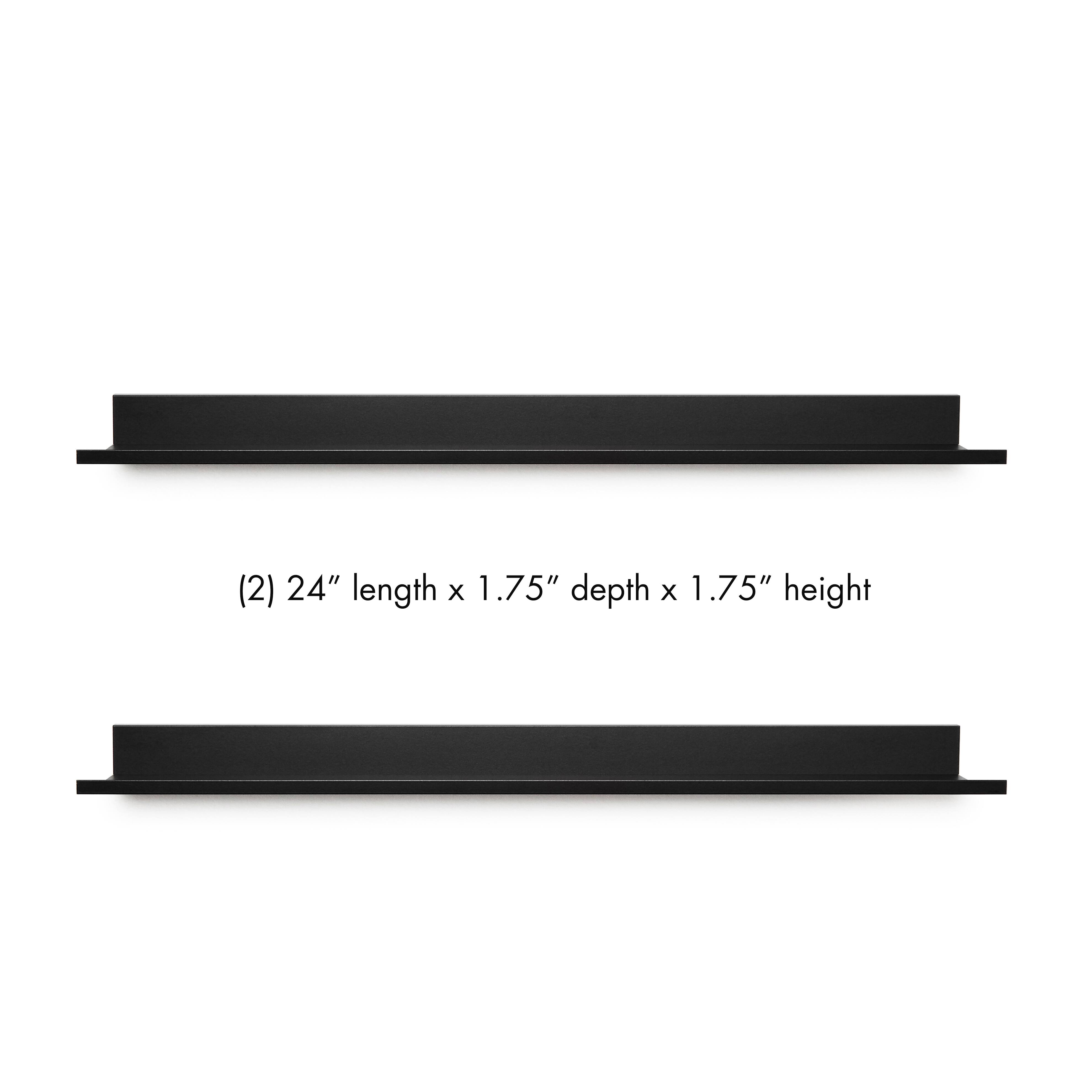 HangZ&#x2122; Black 24&#x22; No Stud Photo Ledge, 2ct.