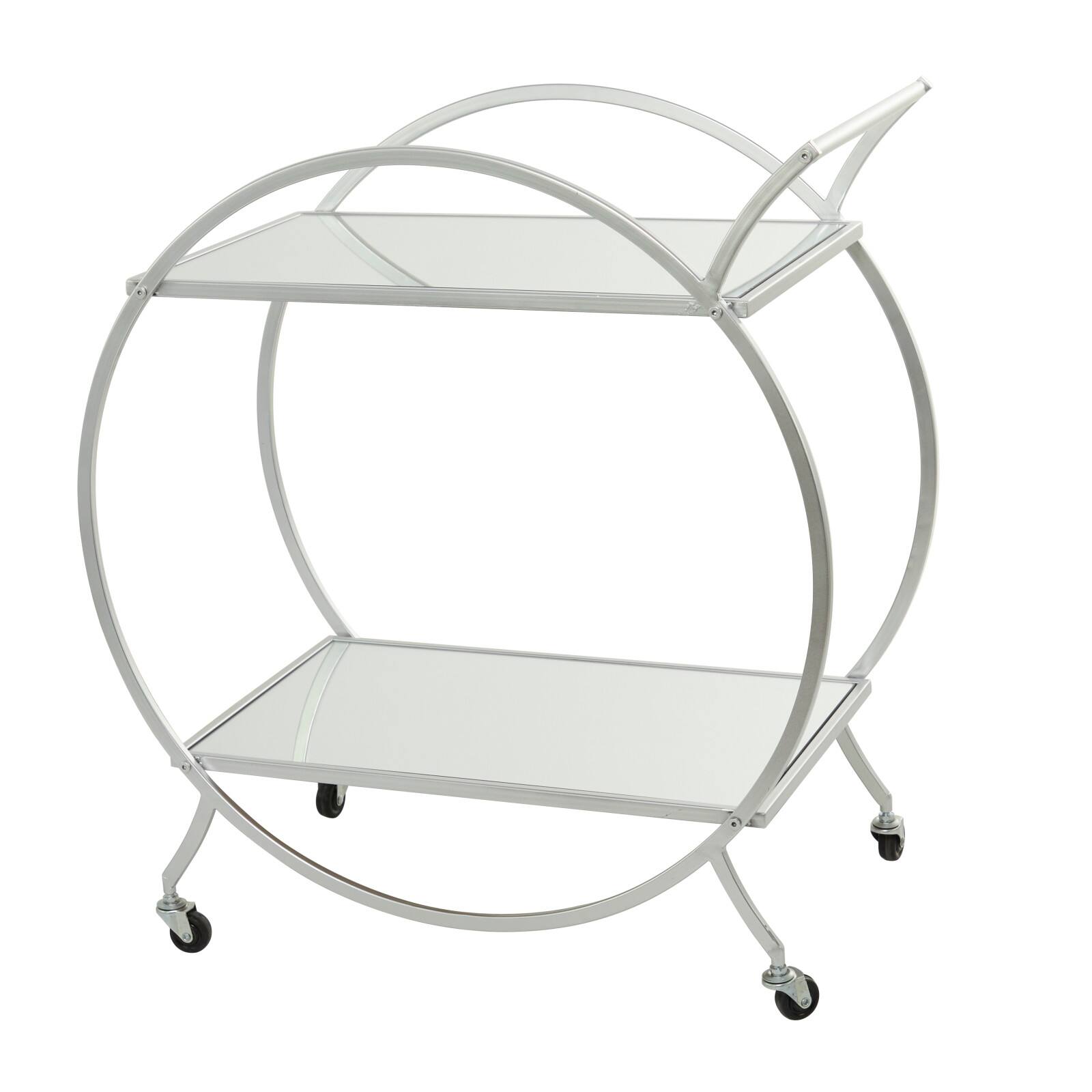 Silver Metal Contemporary Bar Cart, 30 x 14 x 28 By Ivory And Iris