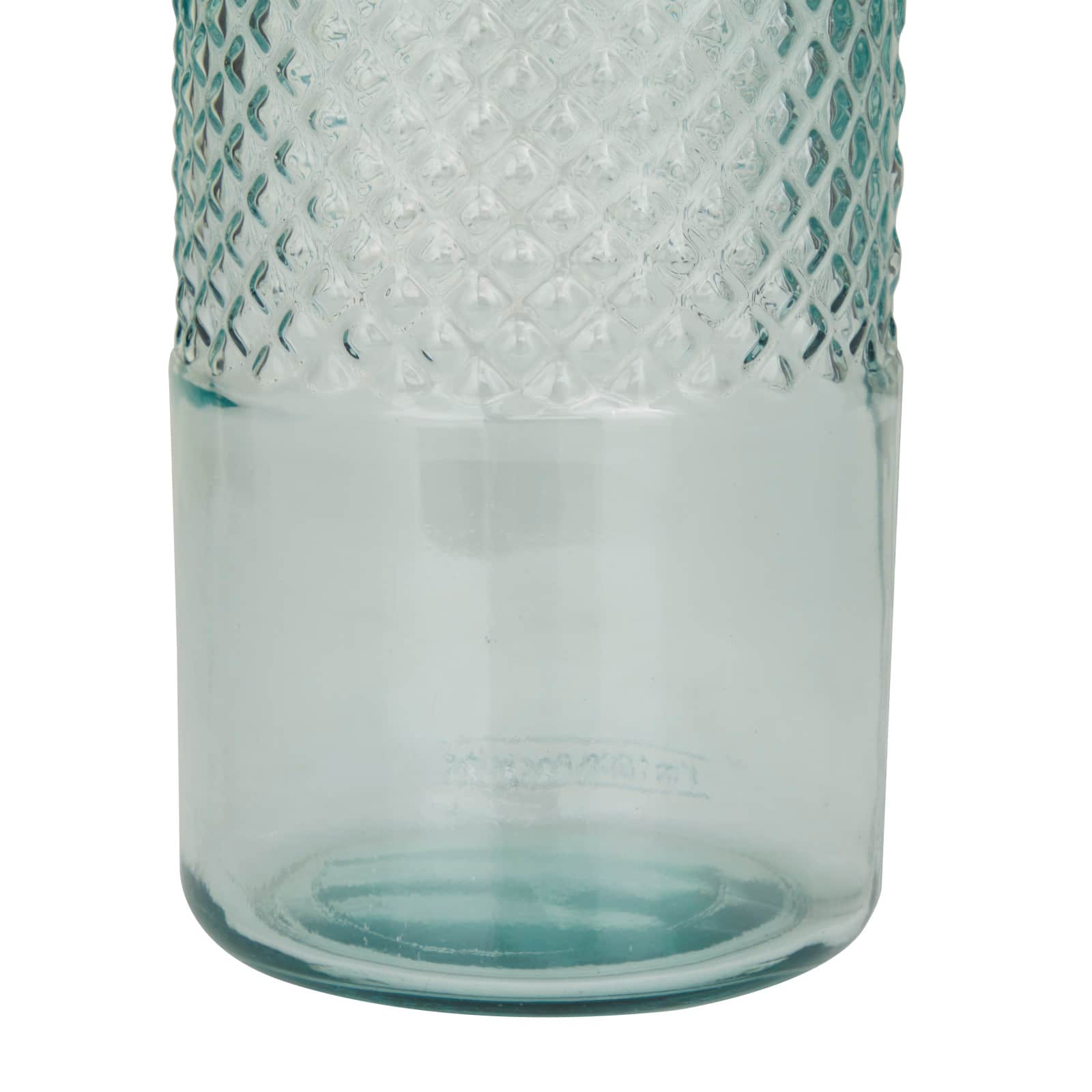Blue Recycled Glass Handmade Spanish Vase 6&#x22; x 6&#x22; x 17&#x22;