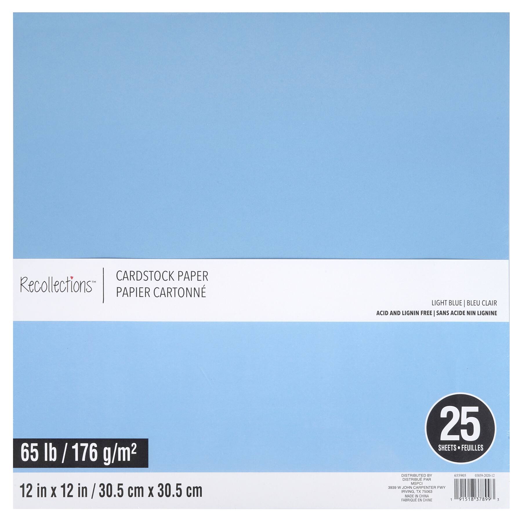 12" x 12" Cardstock Paper by Recollections™, 25 Sheets